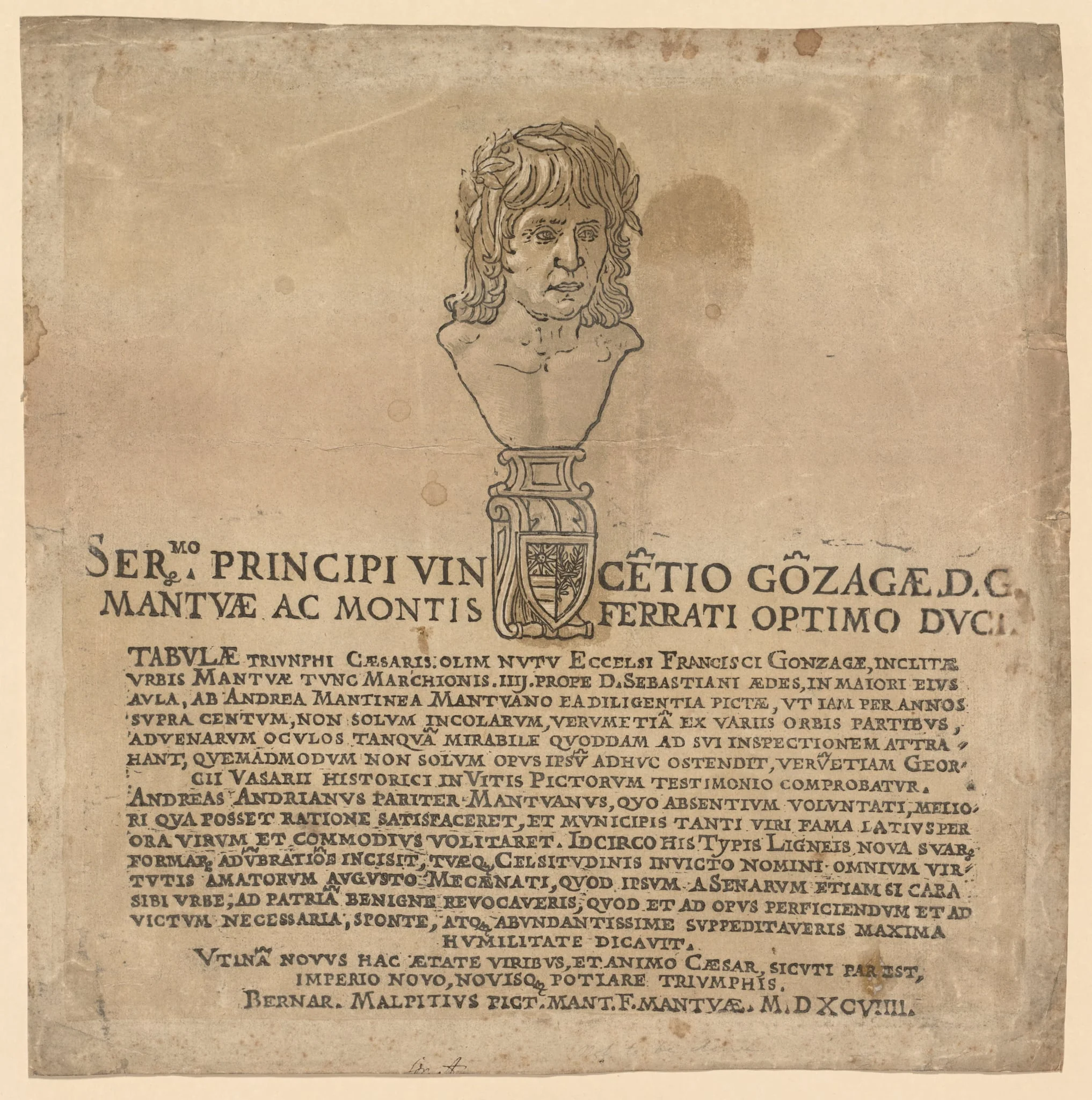 The Triumph of Julius Caesar:  Frontispiece, by Andrea Andreani, 1596