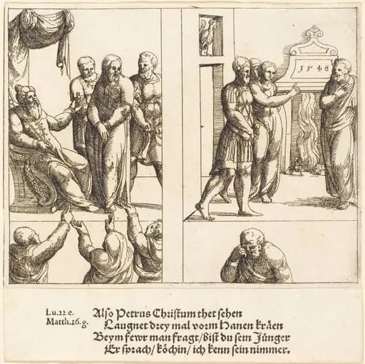 Christ before Caiaphas, and Peter Denying Christ