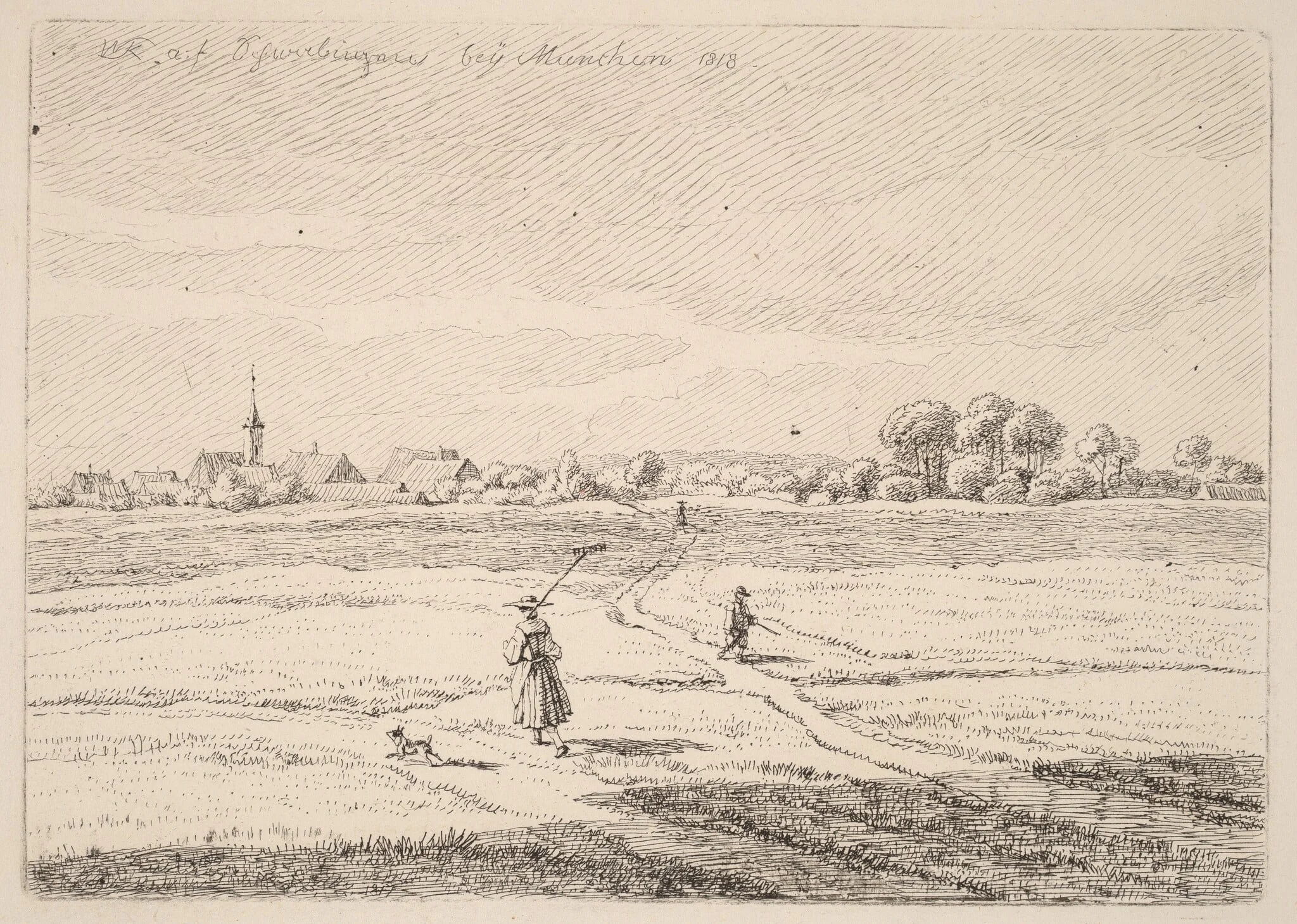 Schwabing, by Wilhelm von Kobell, ink, 1818