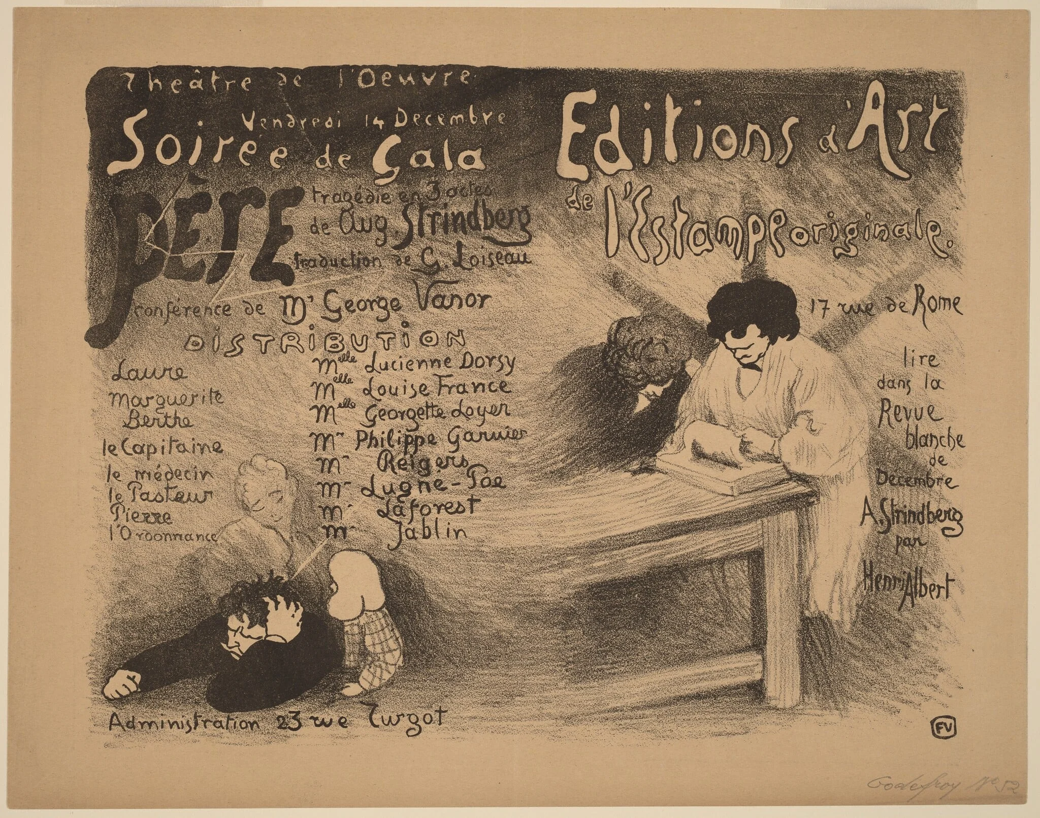 Père, by Félix Vallotton, ink, 1894