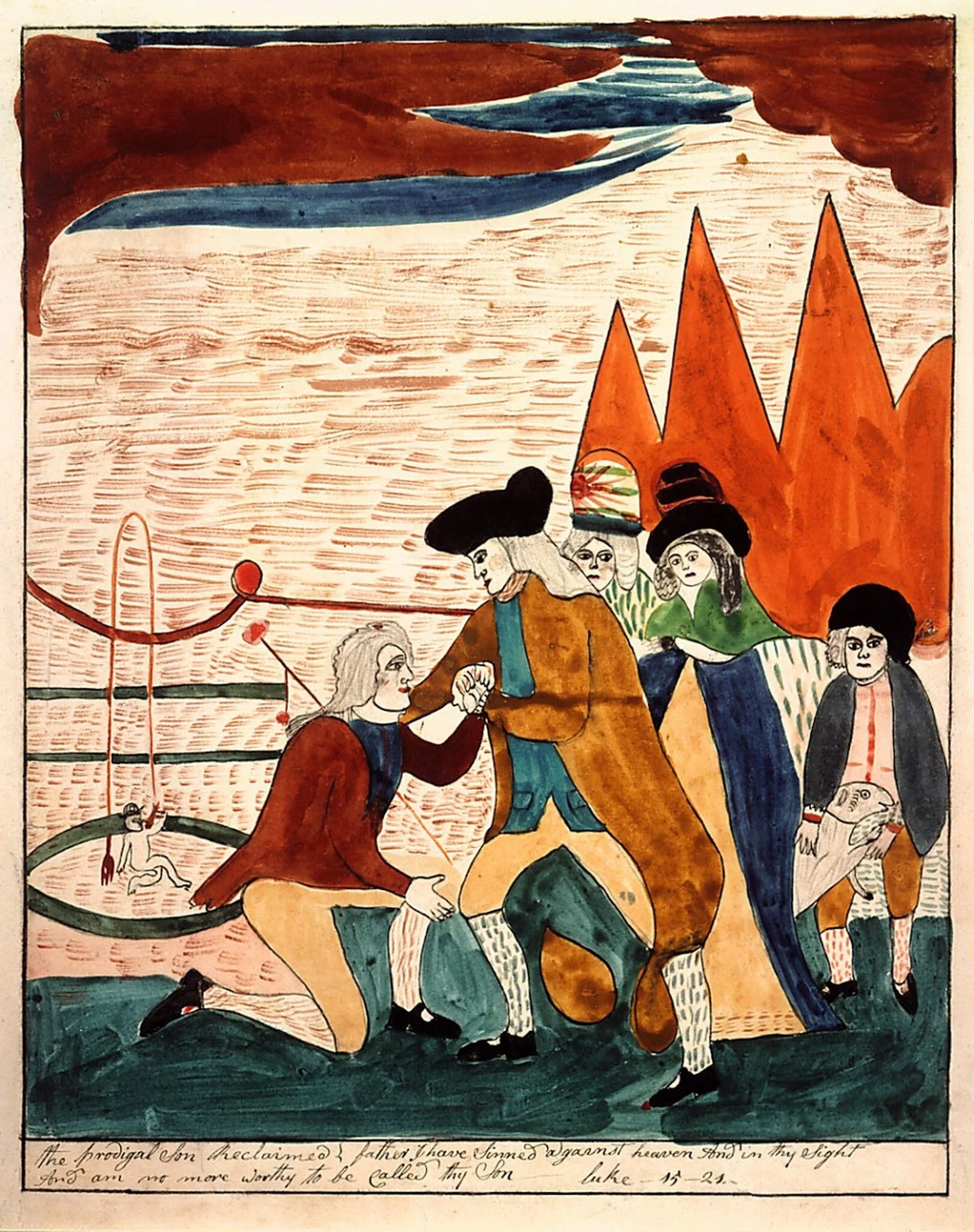 The Prodigal Son Reclaimed, by Mary Ann Willson, ink, 1815