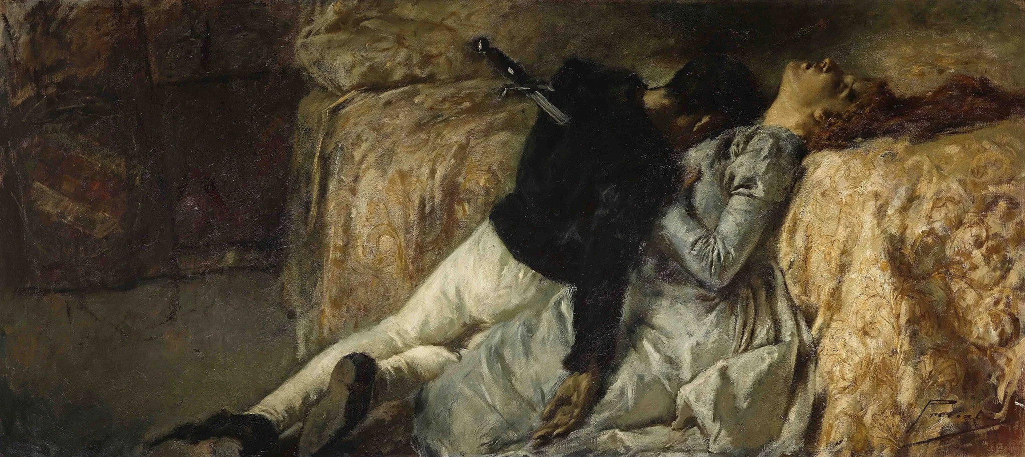 Death of Paolo and Francesca, by Gaetano Previati, oil, 1894