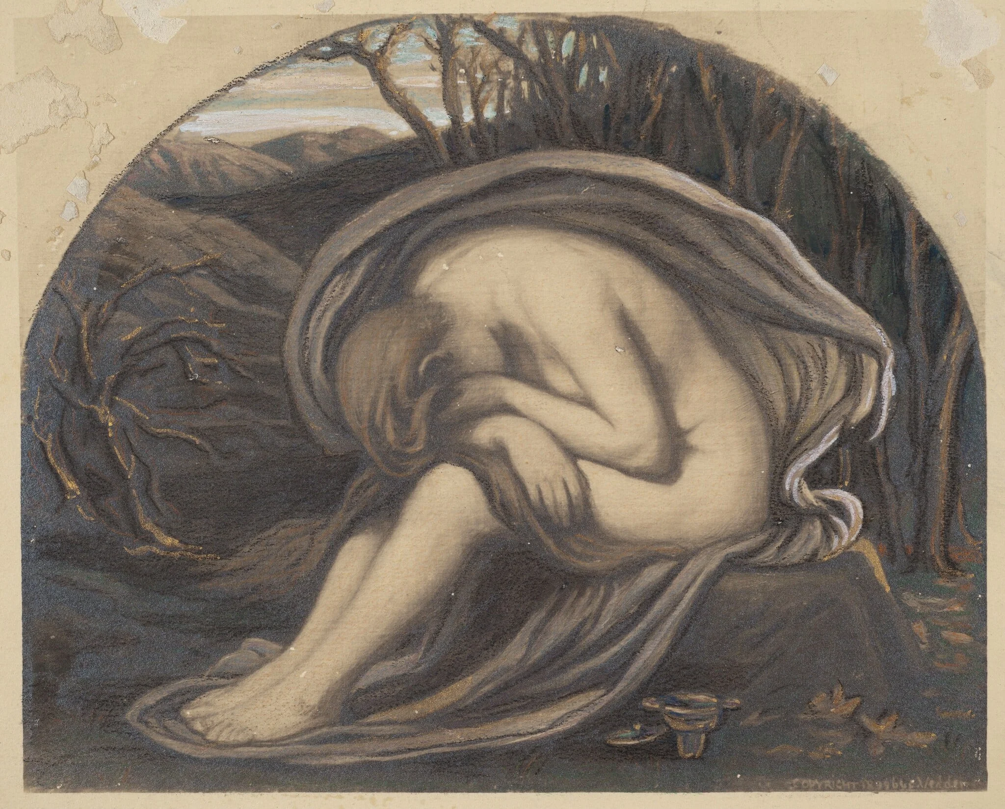 The Magdalene, by Elihu Vedder, gouache, 1884