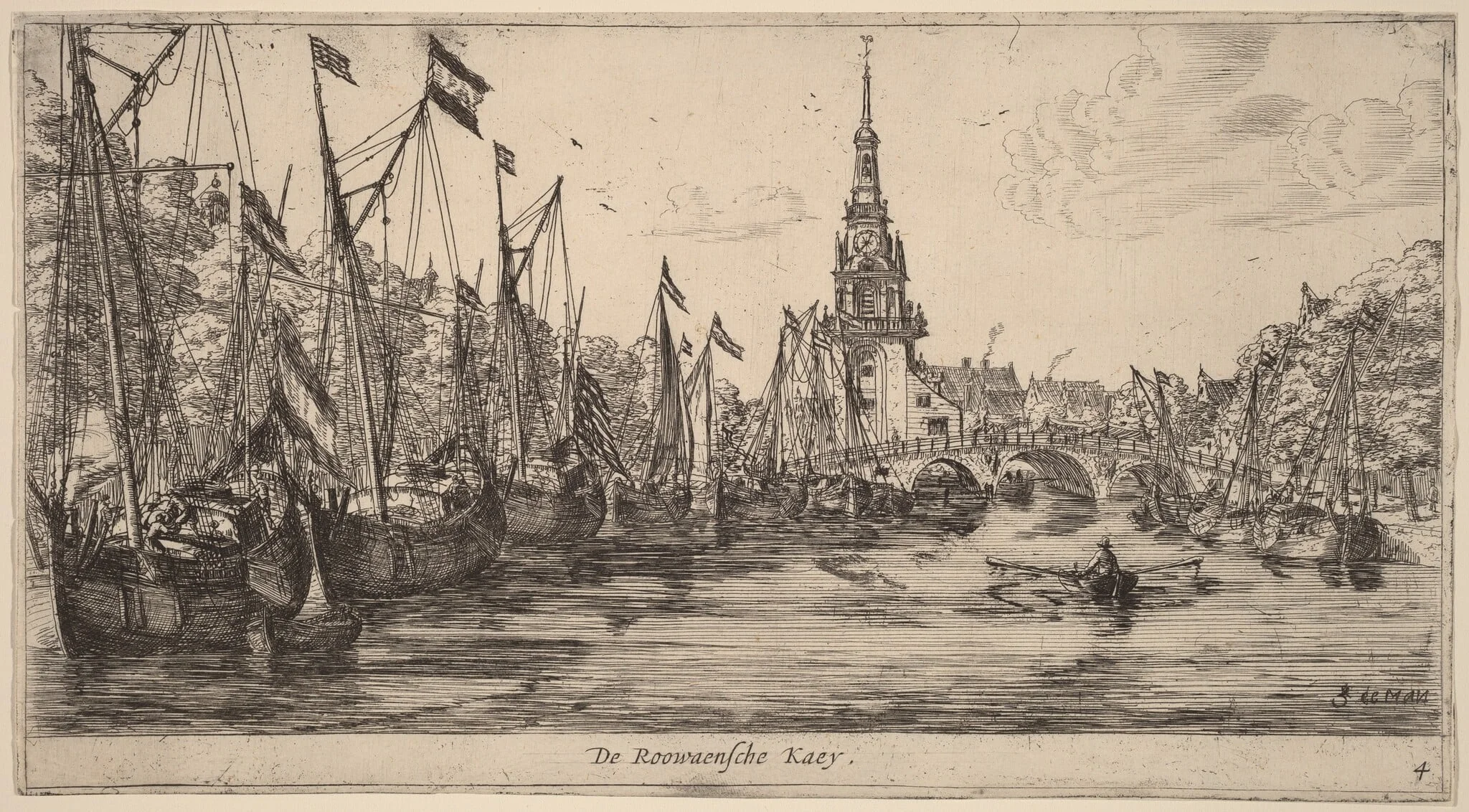 Roowaensche Quay (De Roowaensche Kaey), by Nooms, called Zeeman, Reinier, ink, 1645