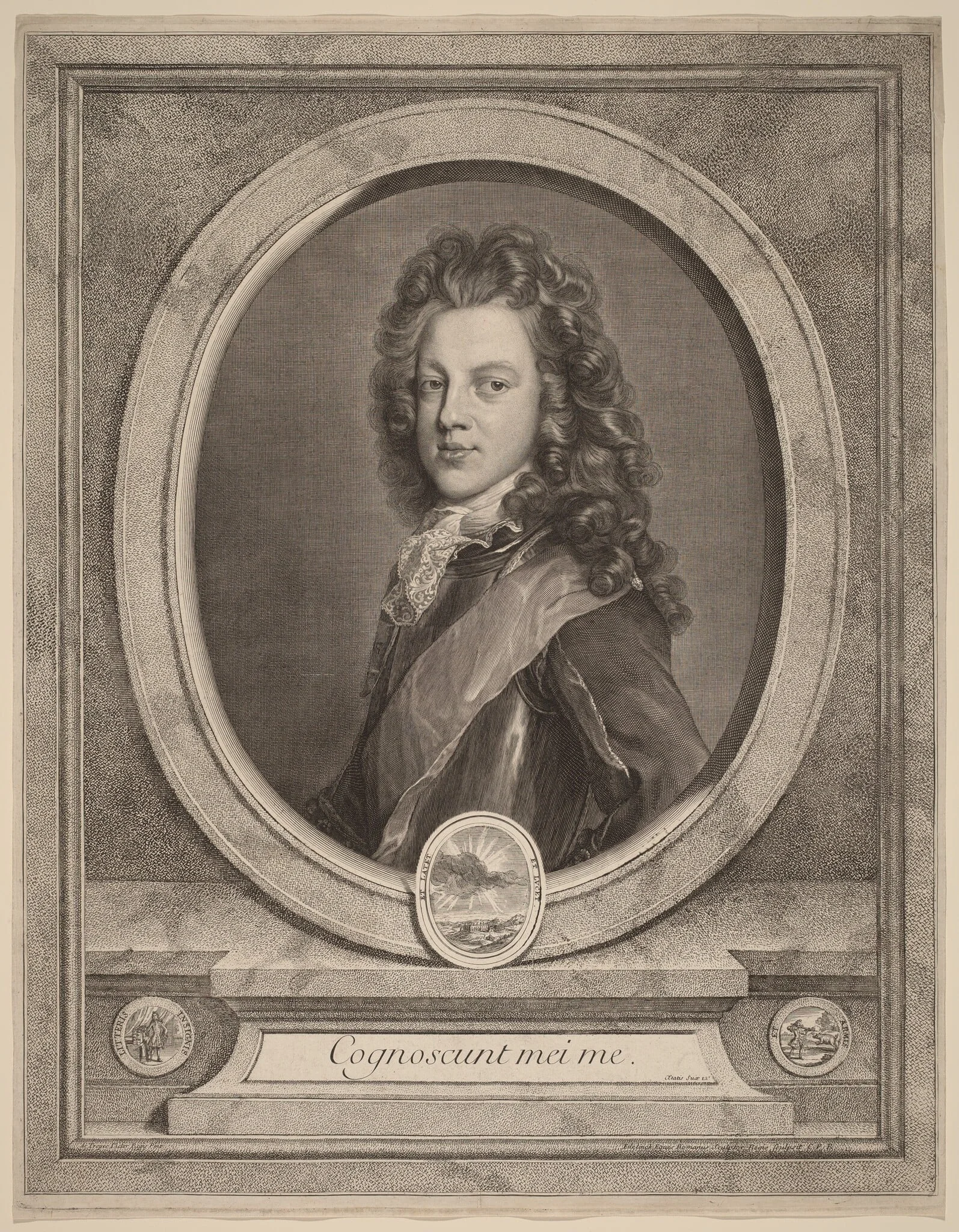 James III, Prince of Wales, by Gerard Edelinck, ink, 1674