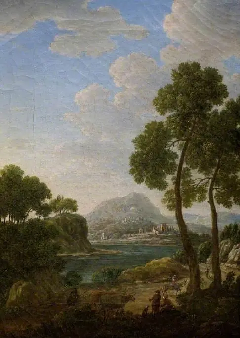 Landscape with figures and cattle
