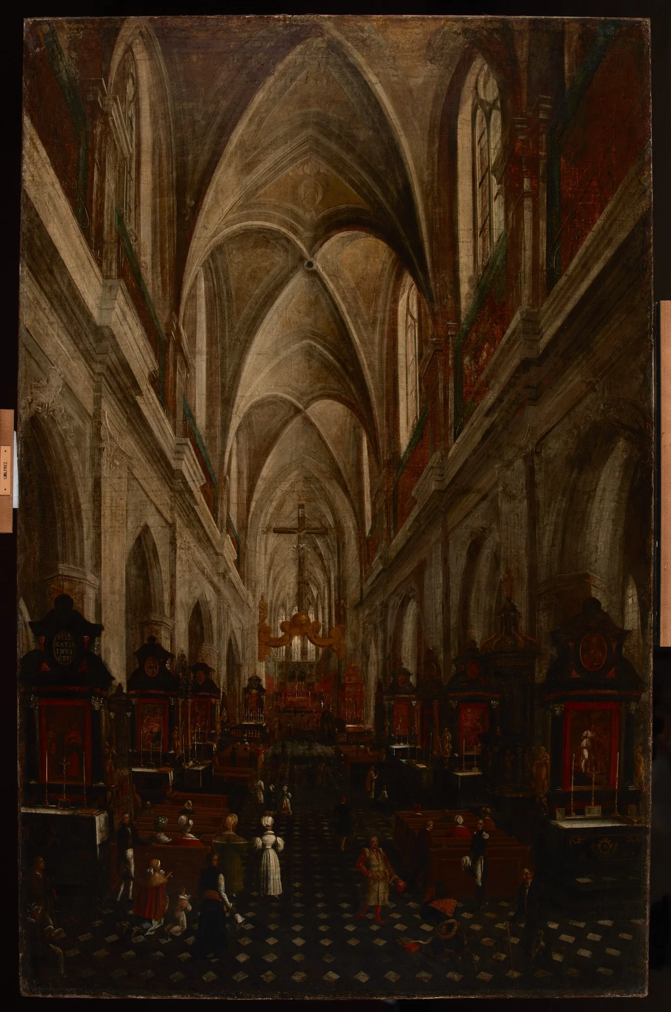 Interior of St Mary's Church in Krakow, by Teodor Baltazar Stachowicz, oil, 1846