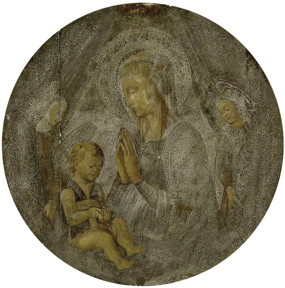 The Virgin and Child with two Angels, by Neri di Bicci, tempera, 1465