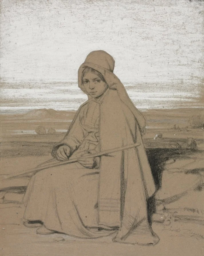 A Seated Shepherdess, by Jules Dupré, 1836