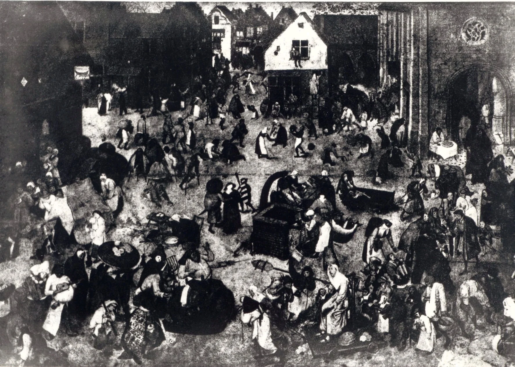 The Fight Between Carnival and Lent., by Unknown, oil, 1559