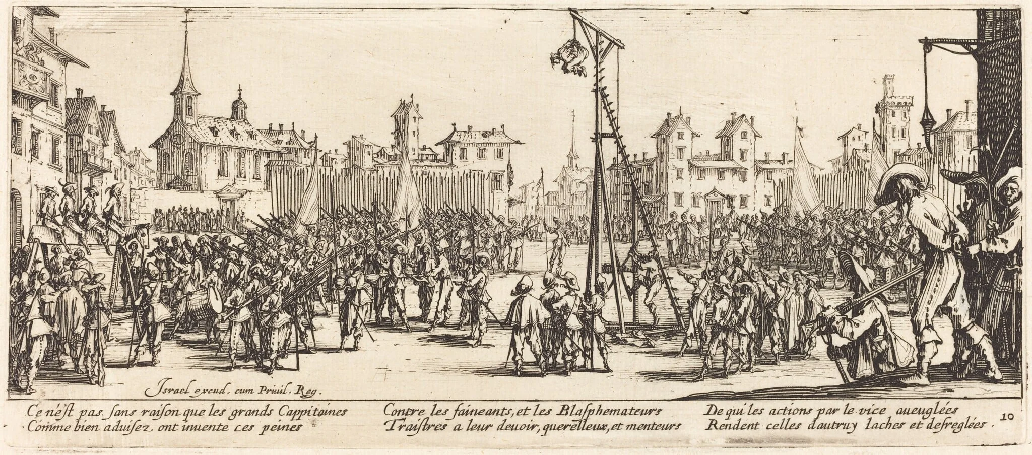 The Strappado, by Jacques Callot, ink, 1633