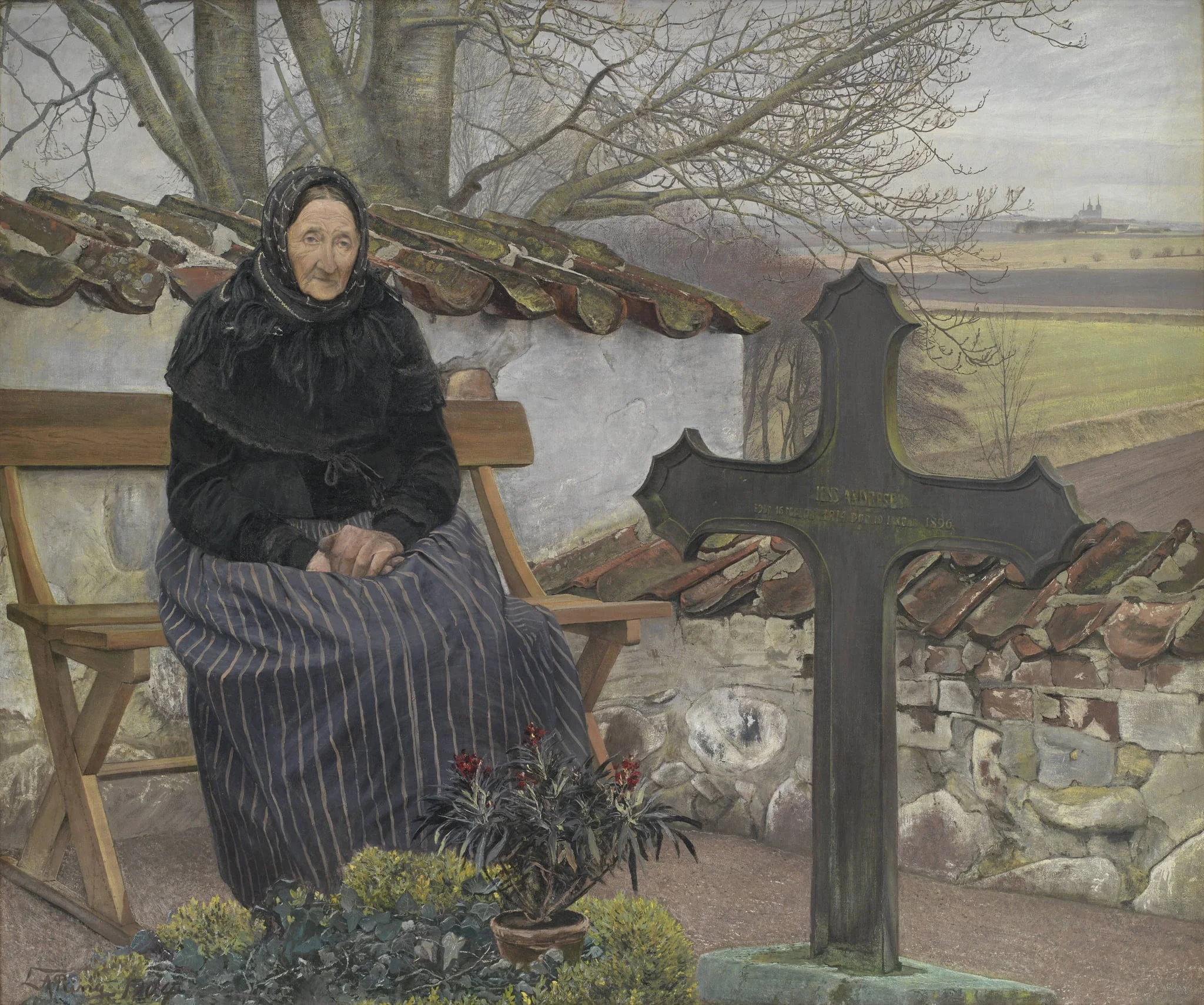 Churchyard at Fløng, by Unknown, 1904