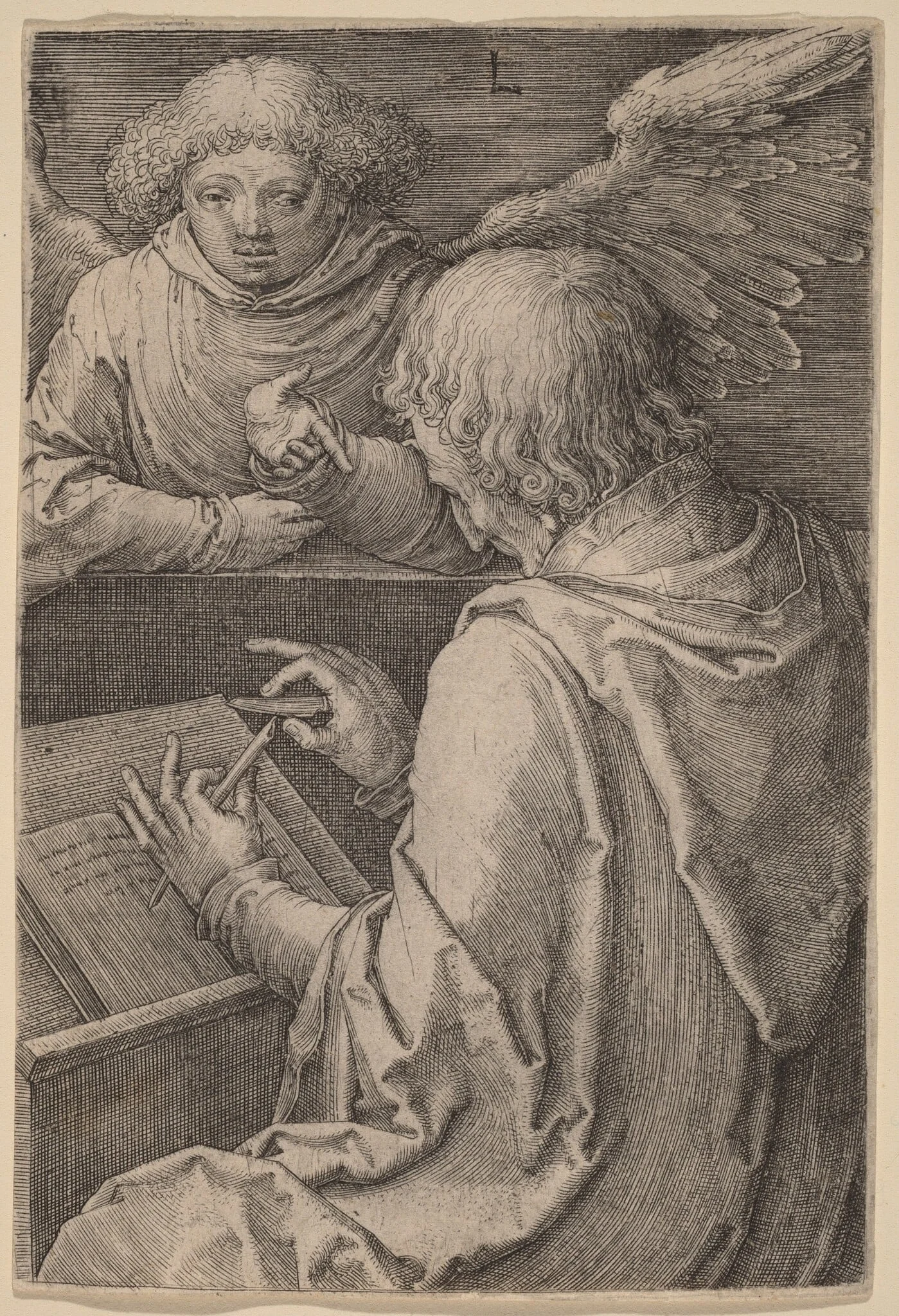 Saint Matthew, by Lucas van Leyden, ink, 1518
