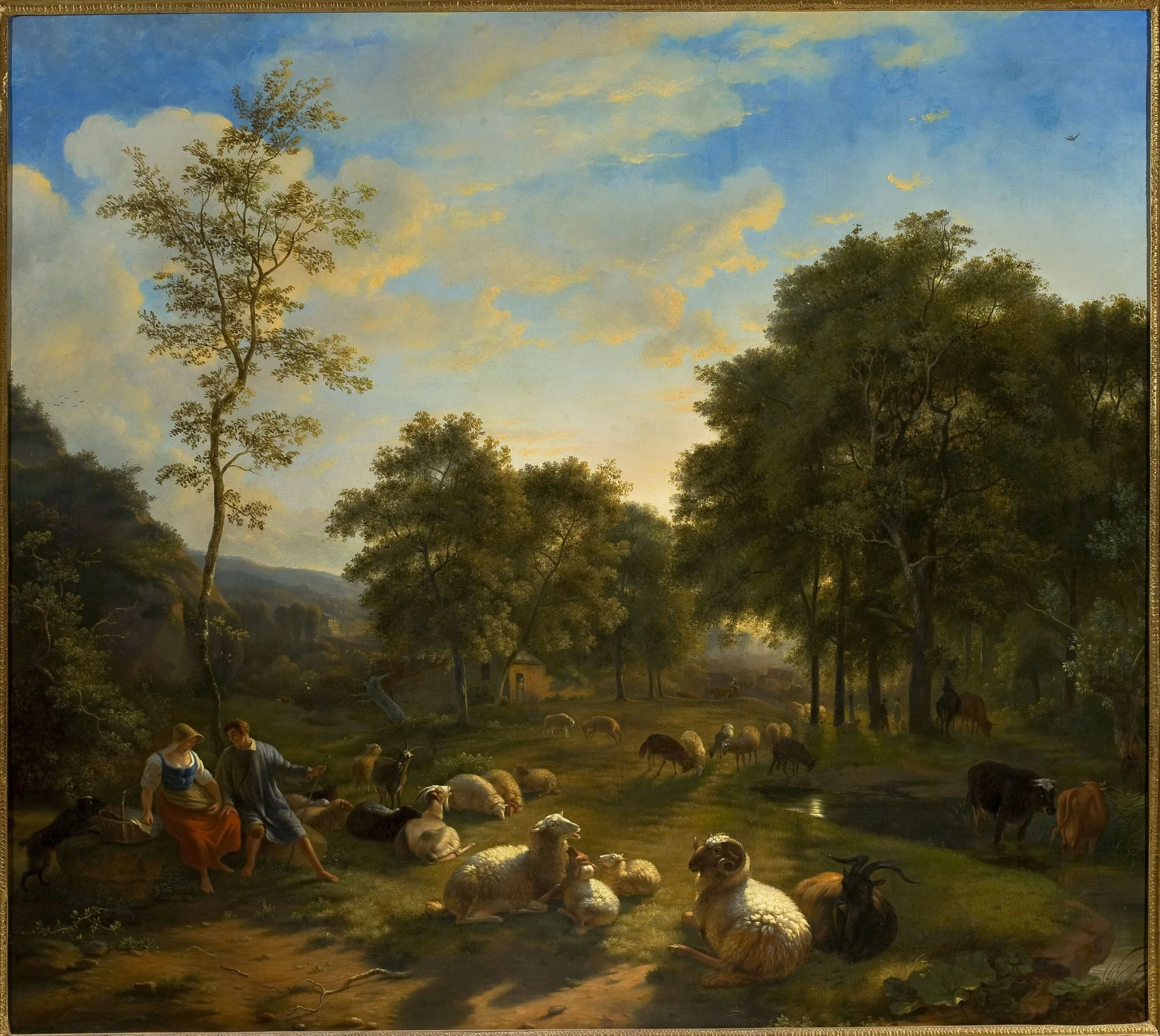 Pastoral scene, by Balthasar Paul Ommeganck, oil, 1800