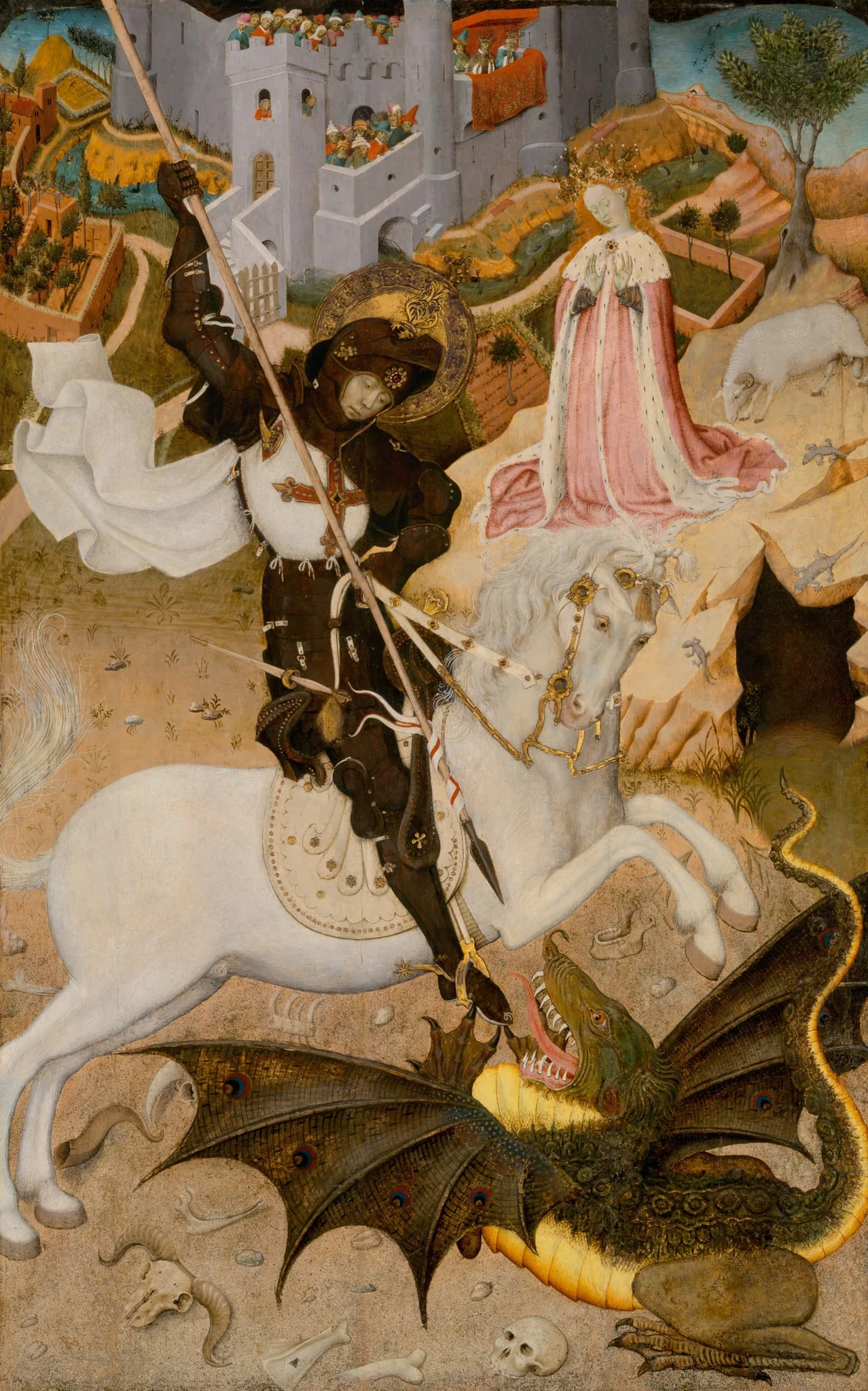 Saint George and the Dragon, by Bernat Martorell, tempera, 1434