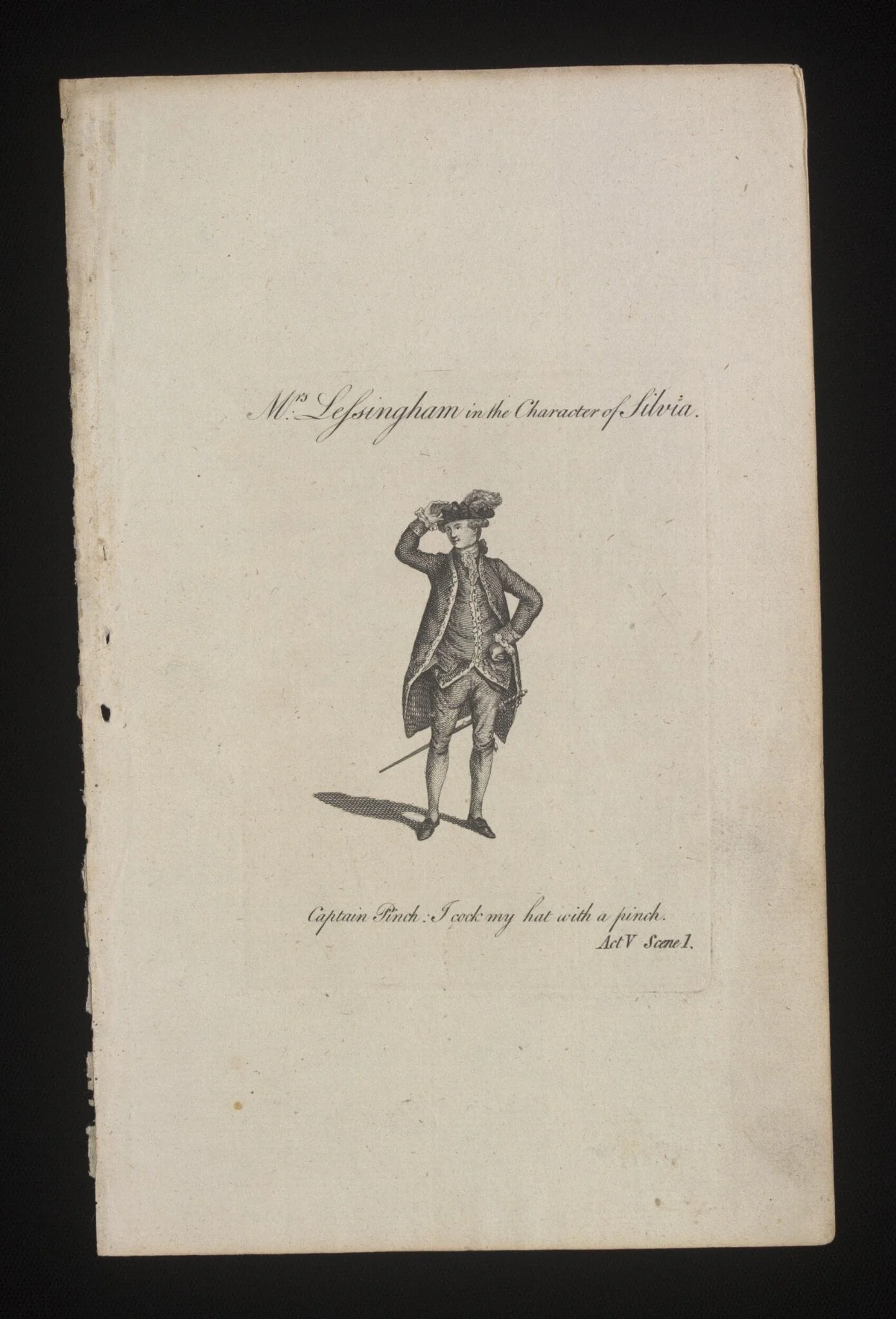 Mrs Lessingham in the character of Silvia