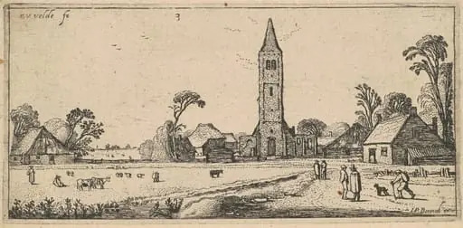 Landscape with a Meadow and a Village Church