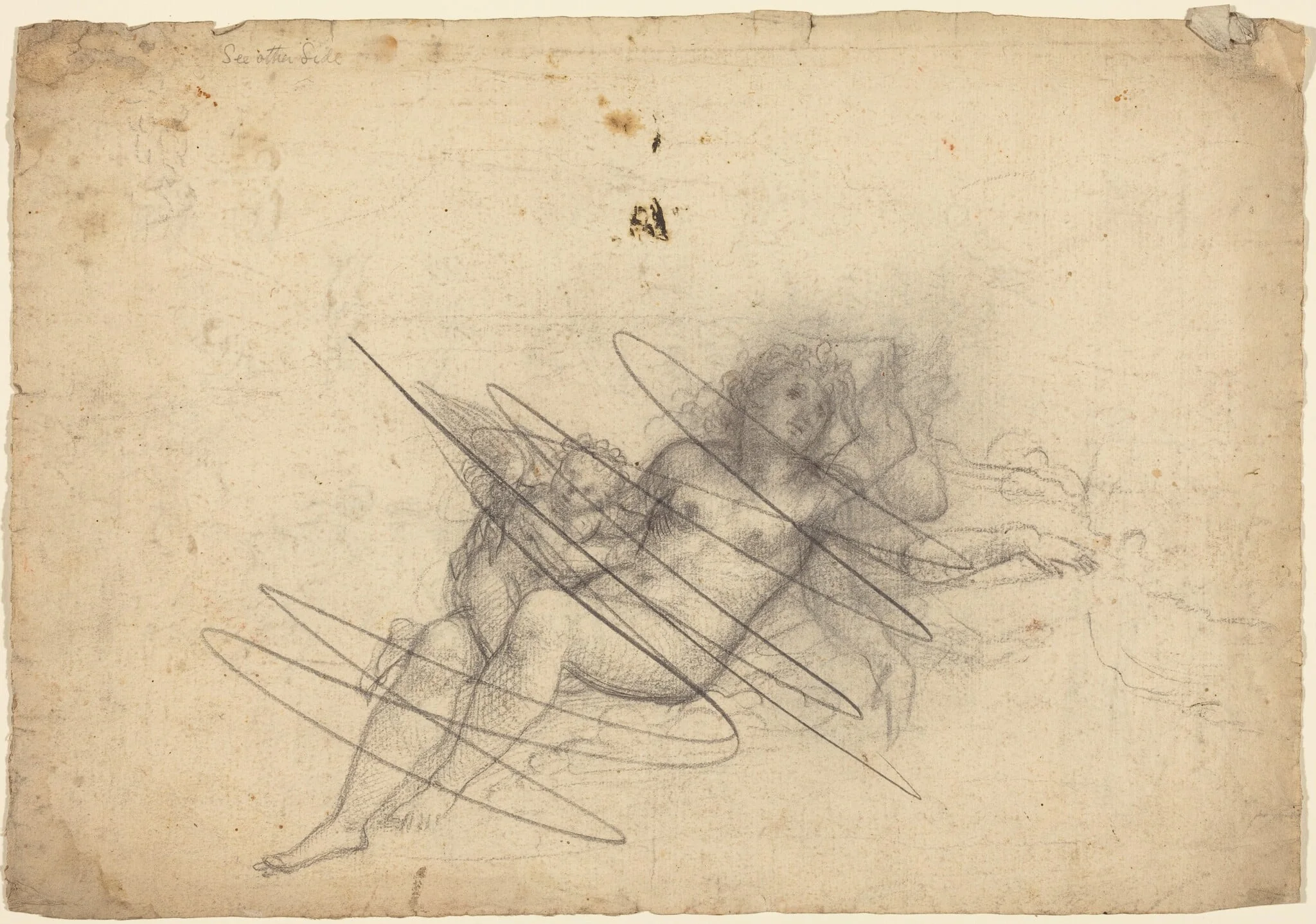 Venus and Cupid, by Giulio Campi, chalk, 1537