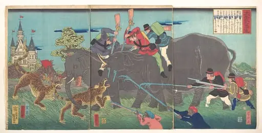 Daizō shasei|Big Elephants Being Attacked