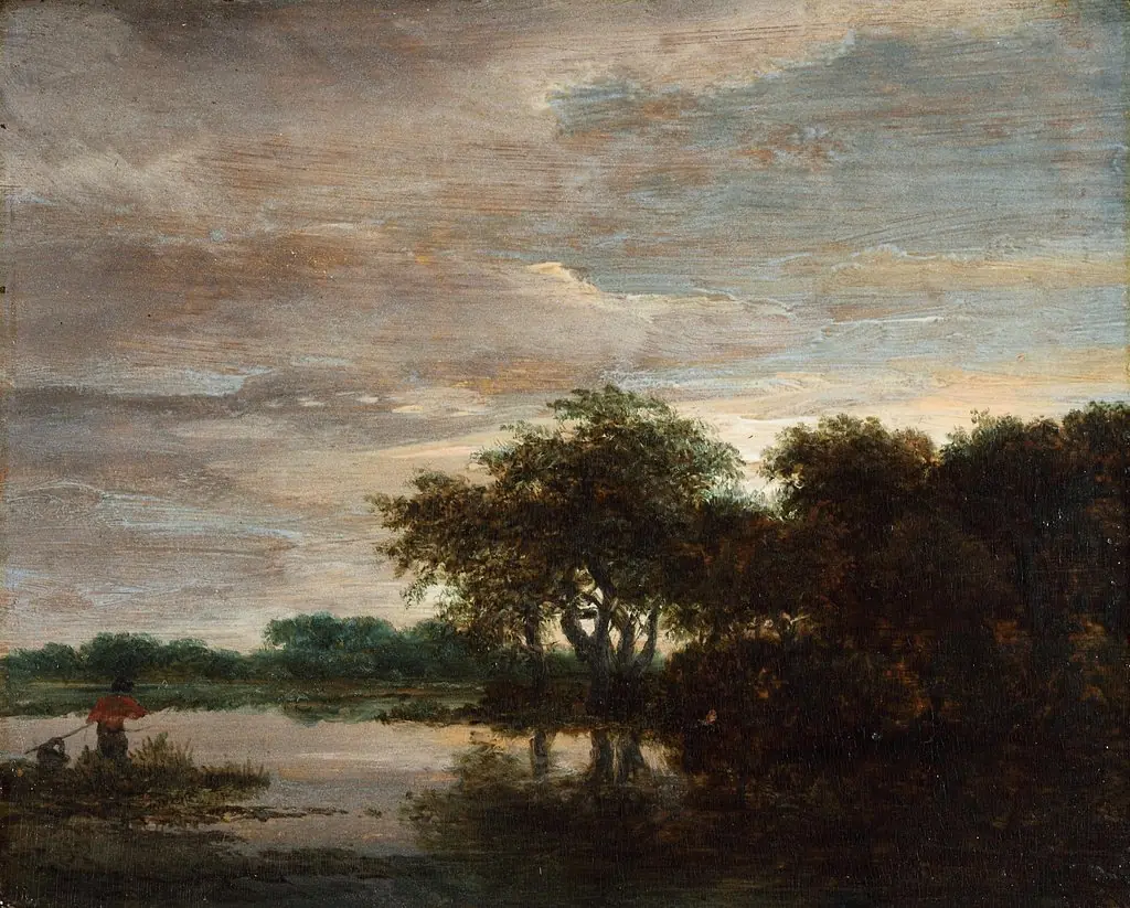 Woodland Scene with Lake
