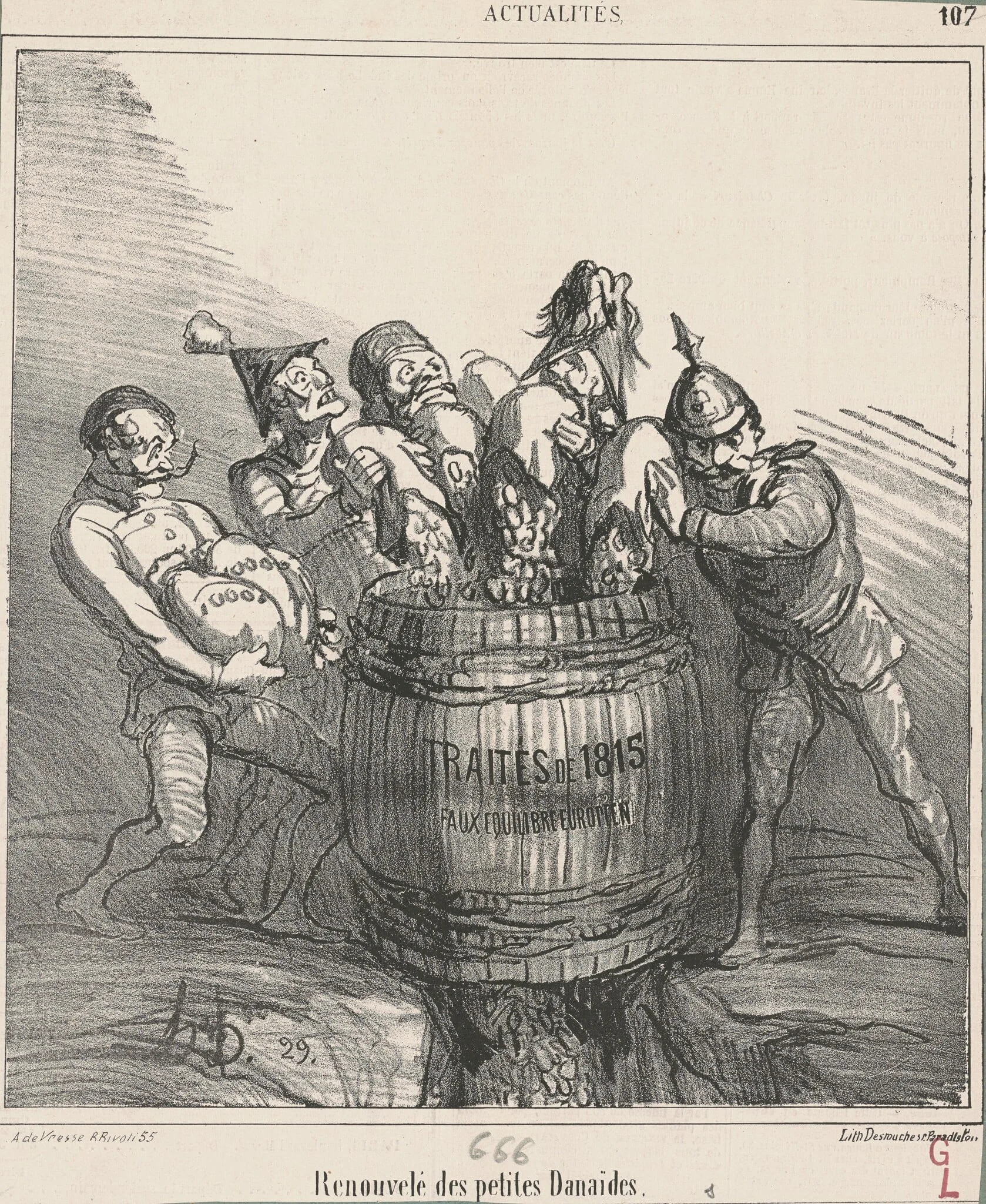 Renouvelé des petites Danaides, by Honoré Daumier, ink, 1866
