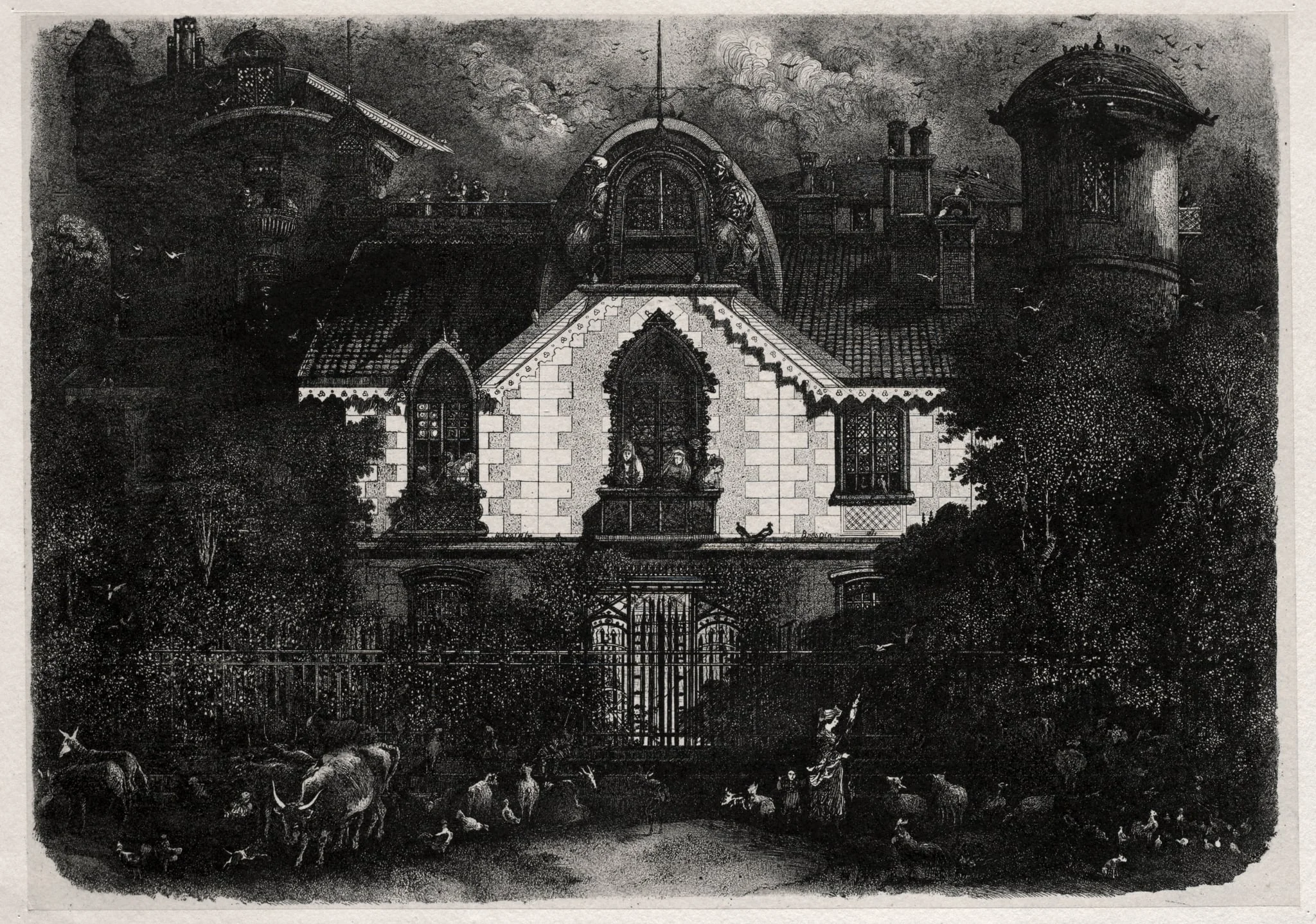 The Enchanted House, by Rodolphe Bresdin, 1871