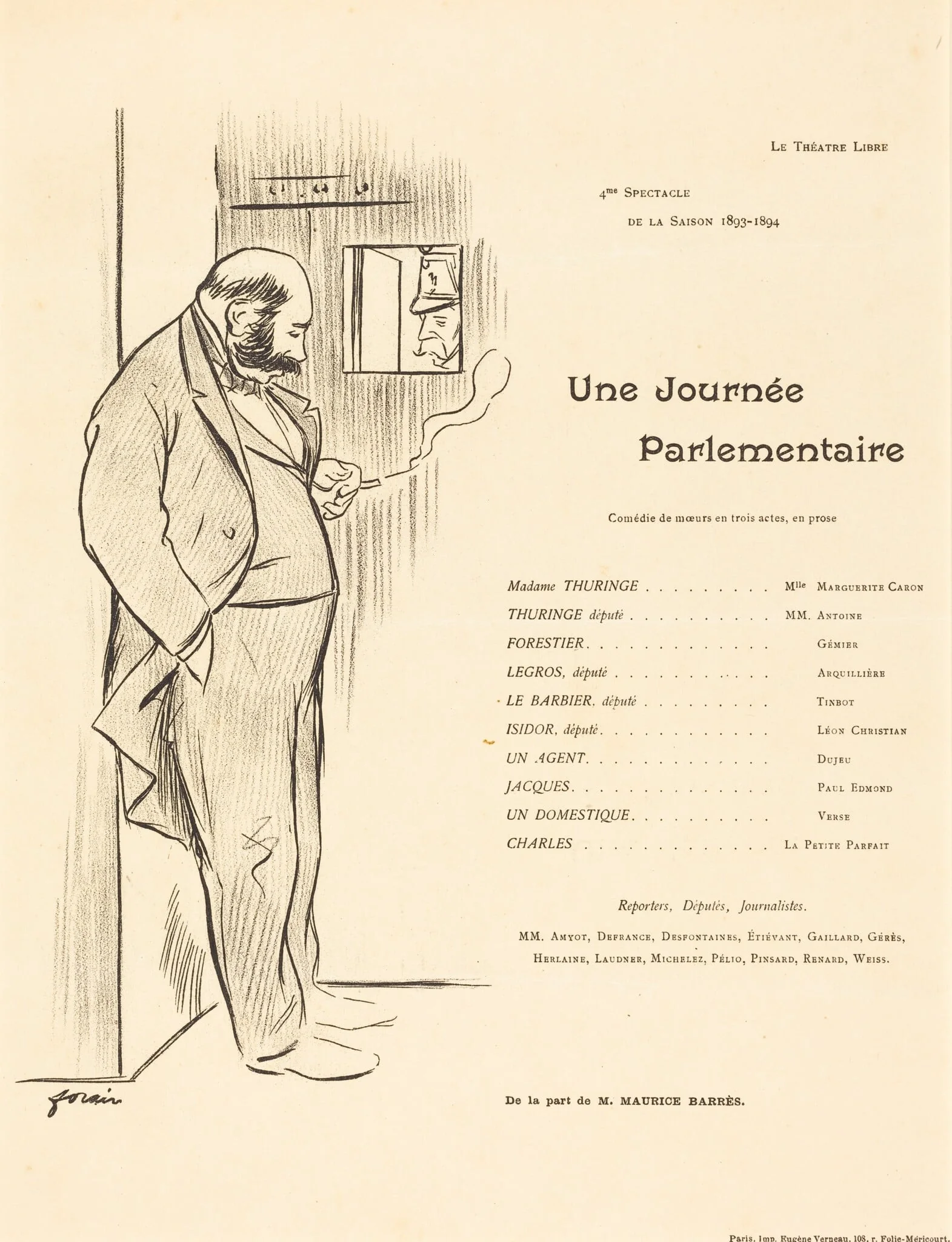 Une Journée parlementaire, by Jean-Louis Forain, ink, 1894