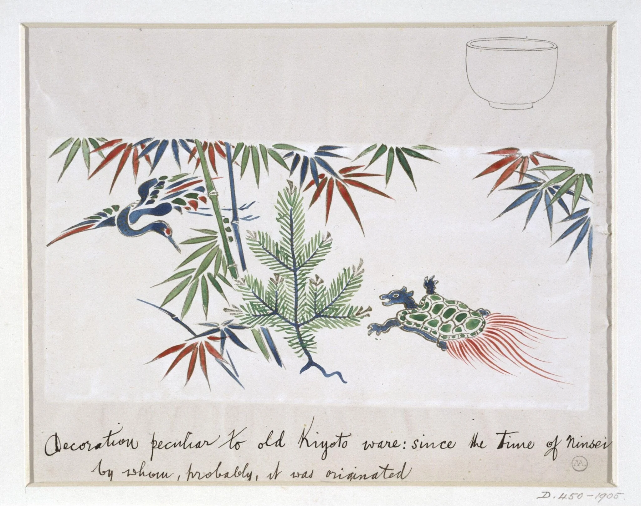 Decoration peculiar to old Kiyoto ware, by Unknown, paint, 1877