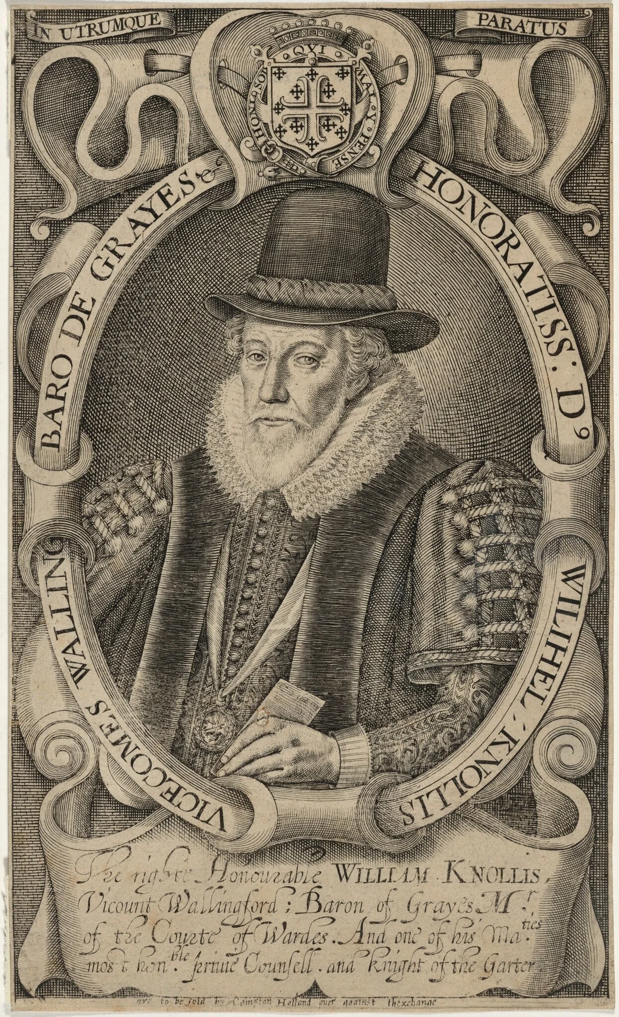 William Knollis, Earl of Banbury, When Viscount Wallingford, by Simon van de Passe, ink, 1621