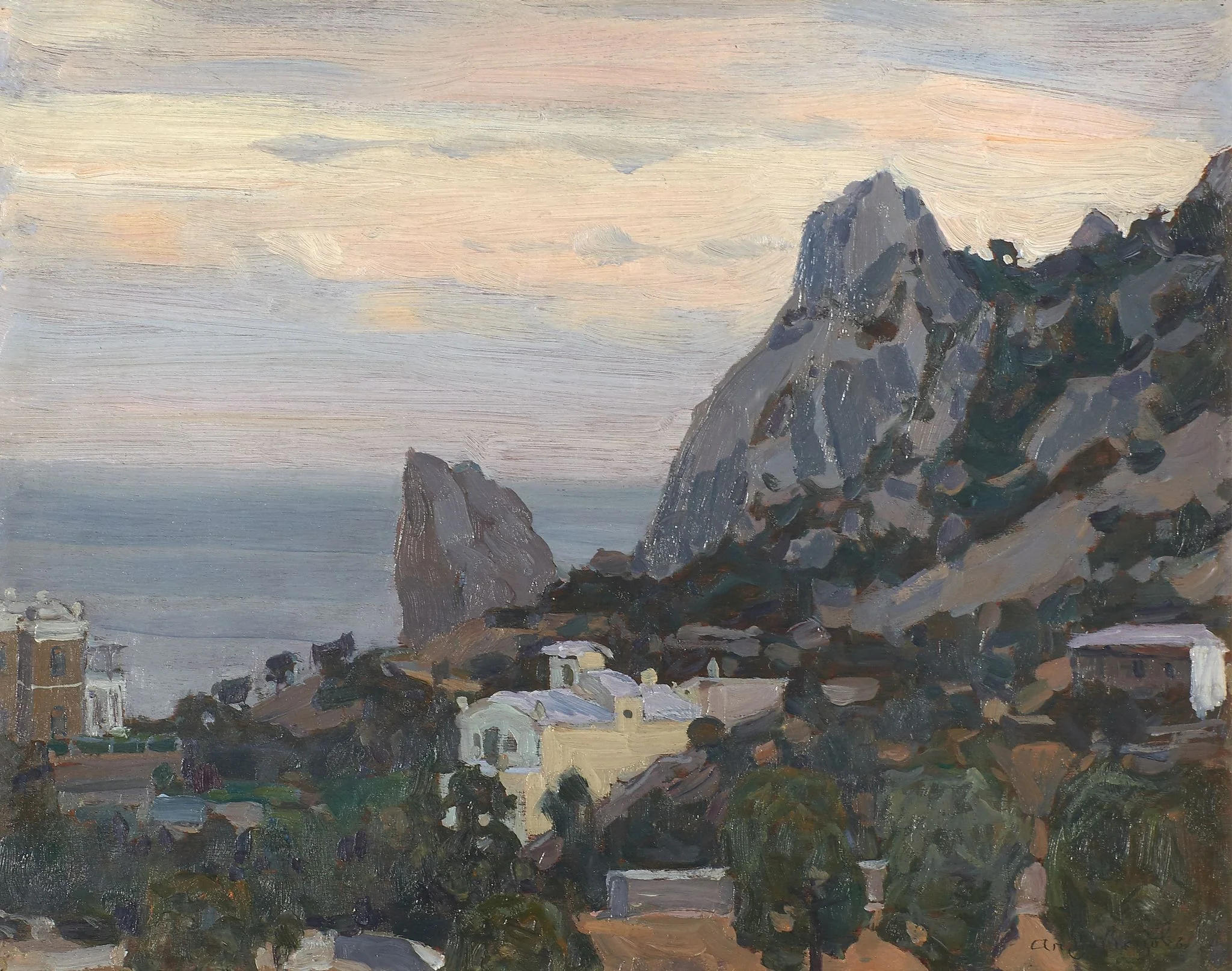 Twilight in Crimea. New Simeiz, by Apollinary Vasnetsov, oil, 1906