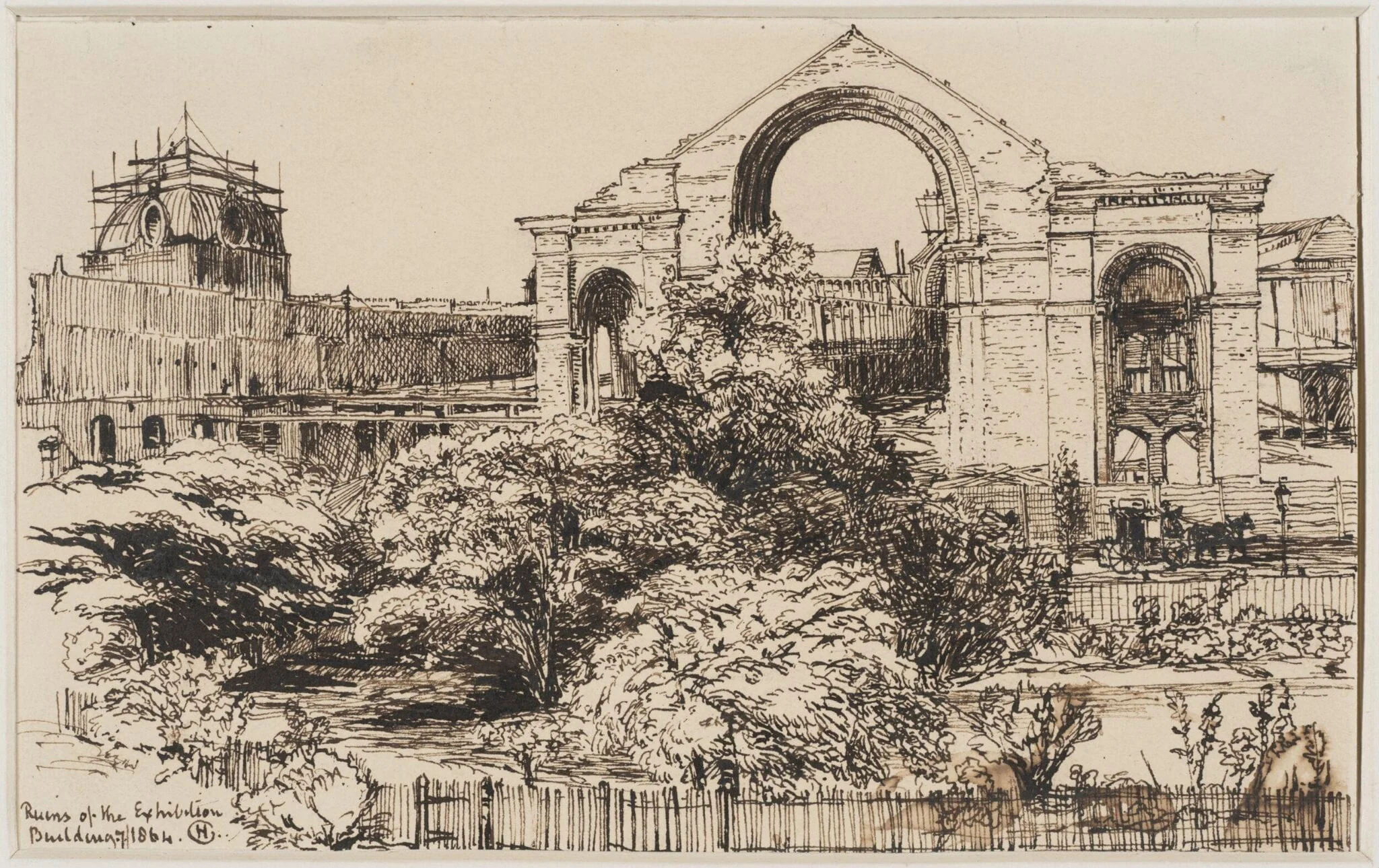 Ruins of the Exhibition building of 1862, by Henry Cole, 1864