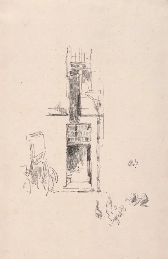 Cocks and Hens, Hotel Colbert, by James McNeill Whistler, 1891