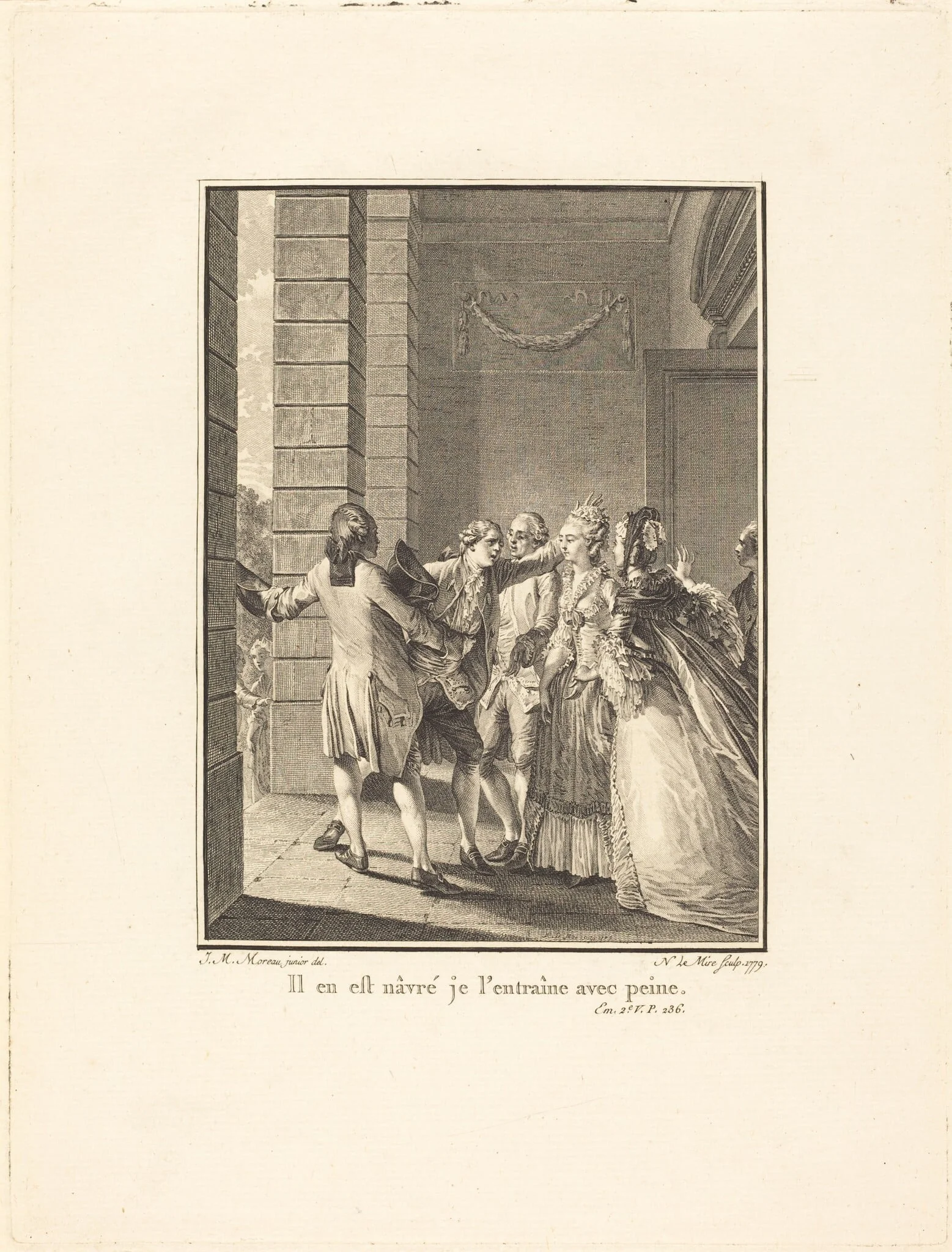 Il en est nâvré, je l'entraine avec peine, by Noël Le Mire, ink, 1779