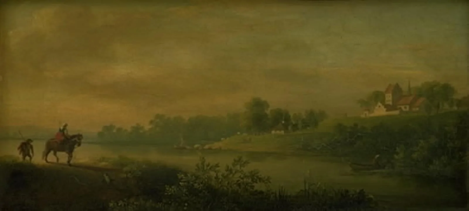 Et vadested ved foden af en kirke, by Unknown, 1789