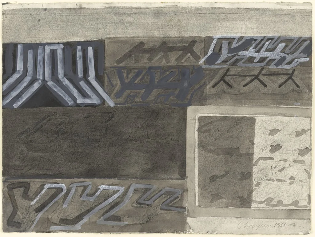 Untitled, by Chryssa (Vardea-Mavromichali), watercolor, 1966