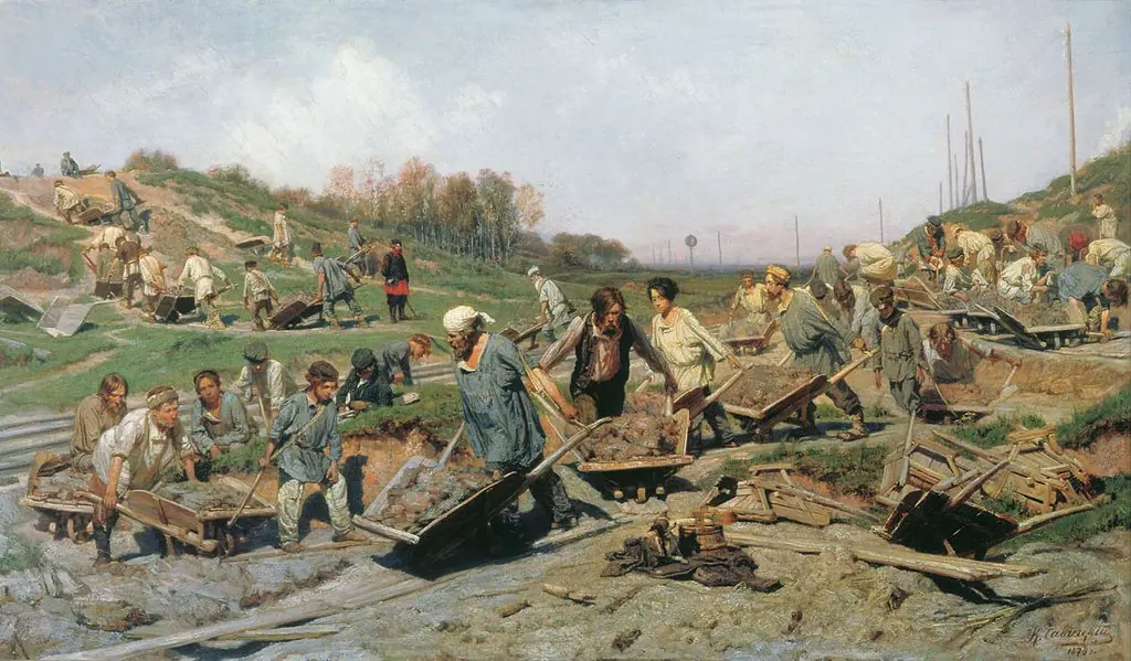 Repair work on the railway