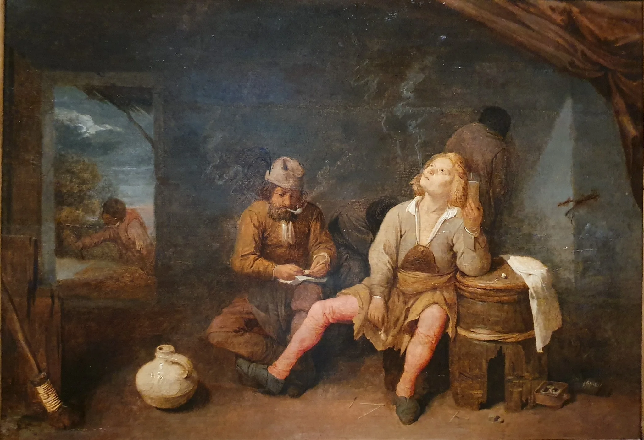 Smokers., by Joos van Craesbeeck, oil, 1650
