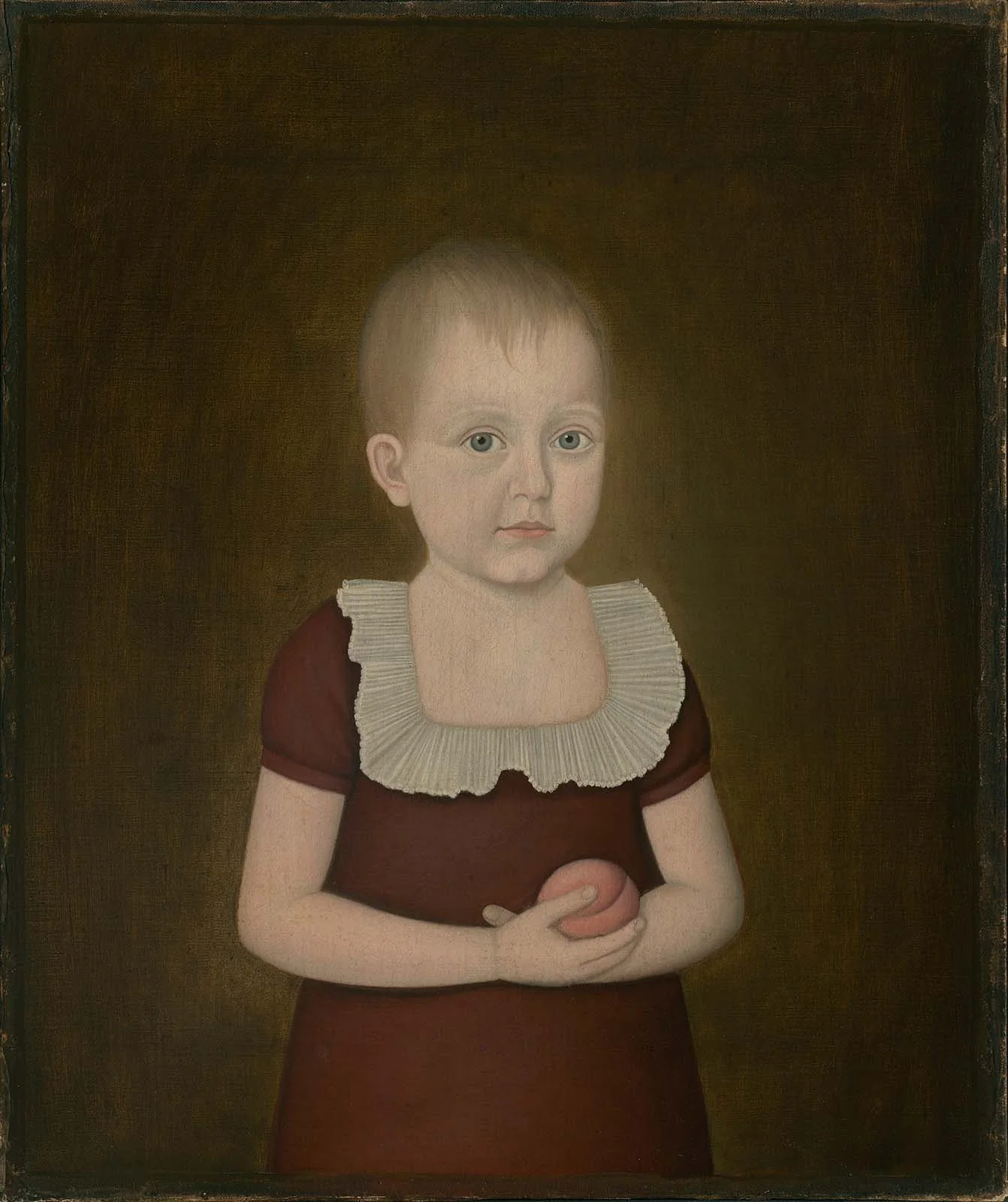 Child with a Peach, by John Brewster, Jr., oil, 1810