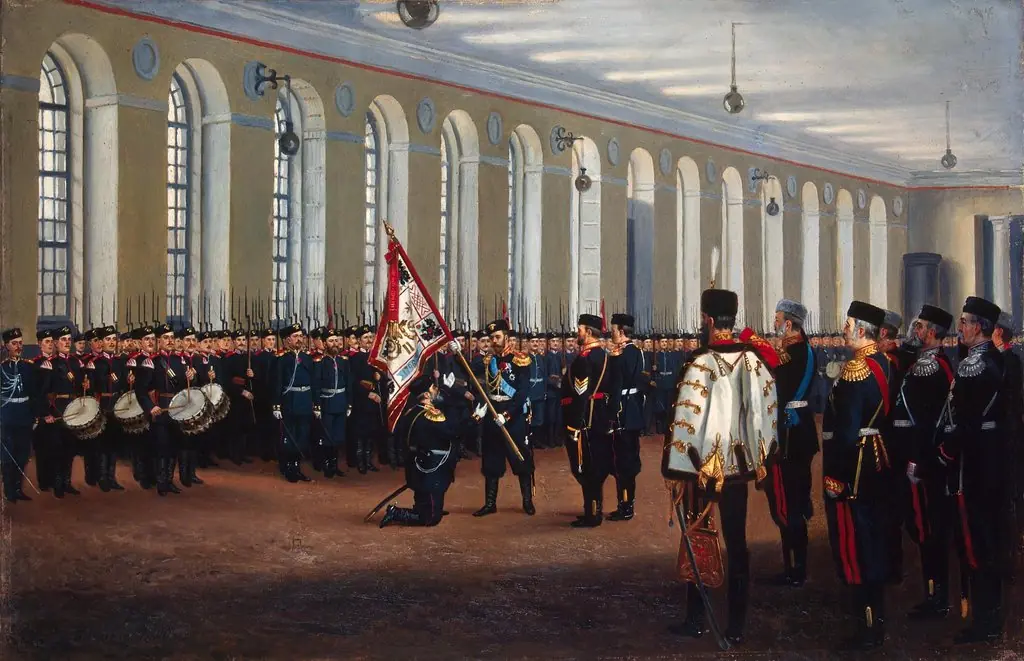 Empreror Nicholas II Presenting the Colour to the 145th Novocherkassk Infantry Regiment