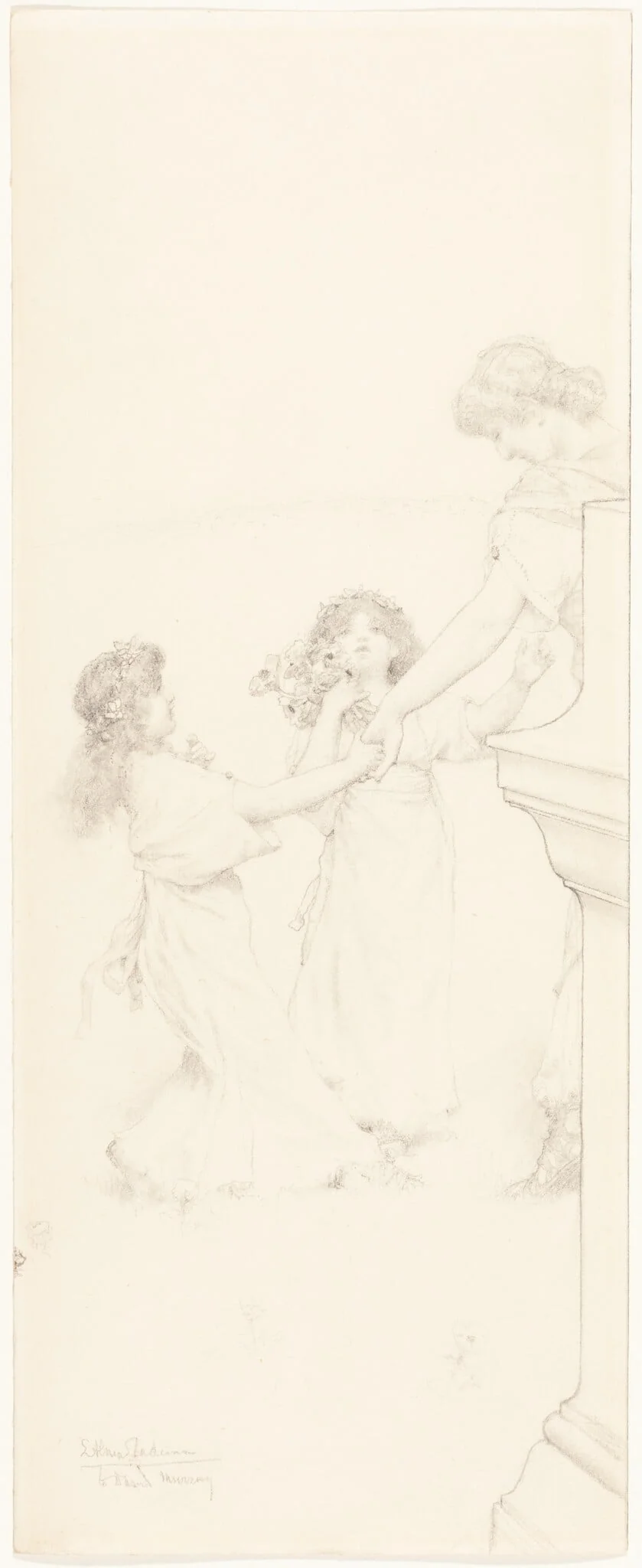 A Dance in Spring, by Lawrence, Sir Alma-Tadema, graphite, 1910