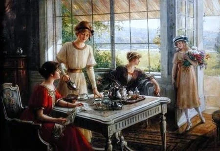 Femmes prenant le thé, by Albert Lynch, unspecified, 1912