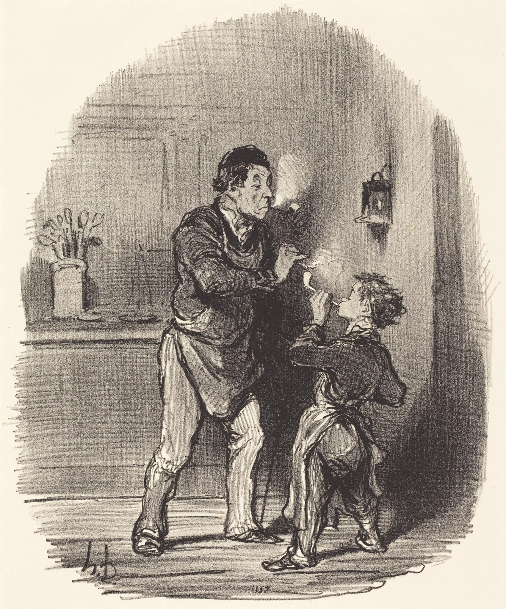 Le Chiffonnier philosophe, by Honoré Daumier, ink, 1847