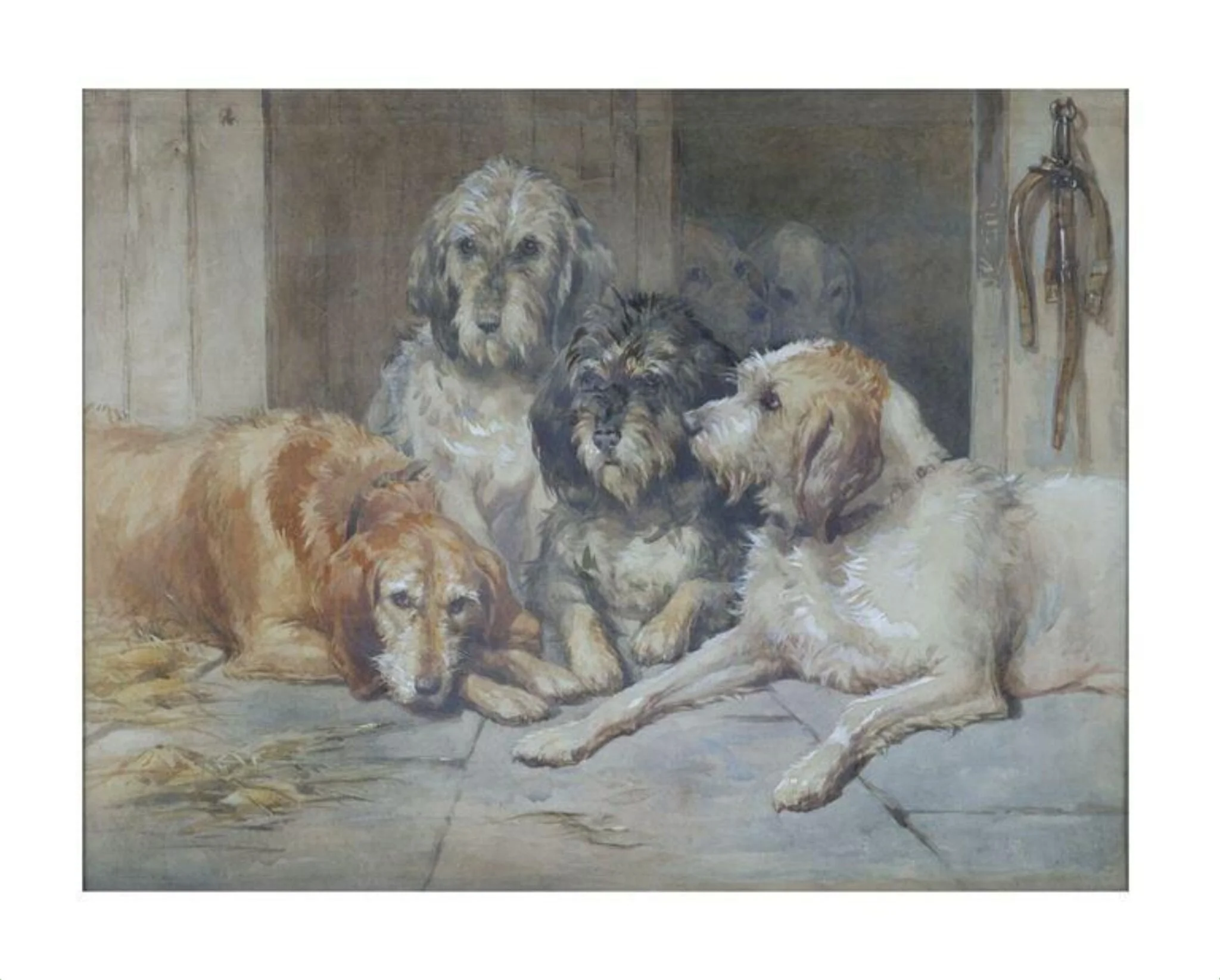 The Otter Hounds, by John Frederick Tayler, watercolor, 1850