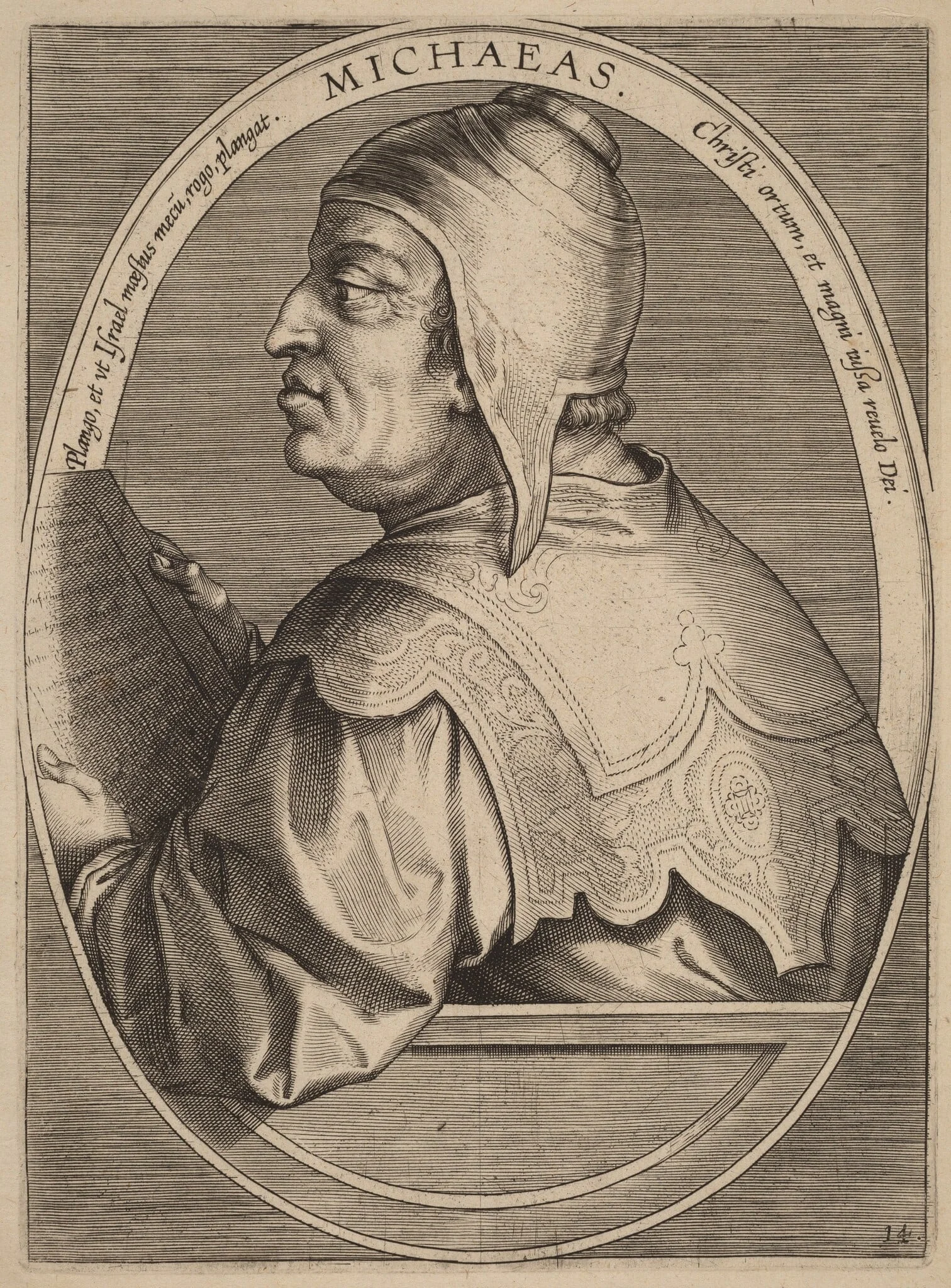 Michaeas, by Theodor Galle, ink, 1613
