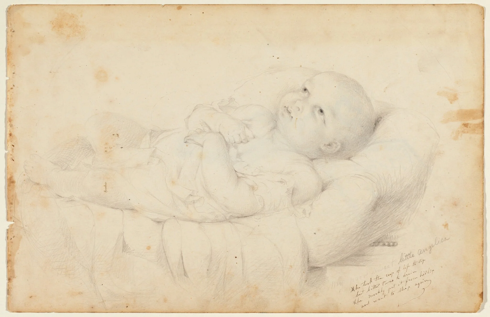 My Poor Sweet Little Angelica, by Lilly Martin Spencer, graphite, 1801