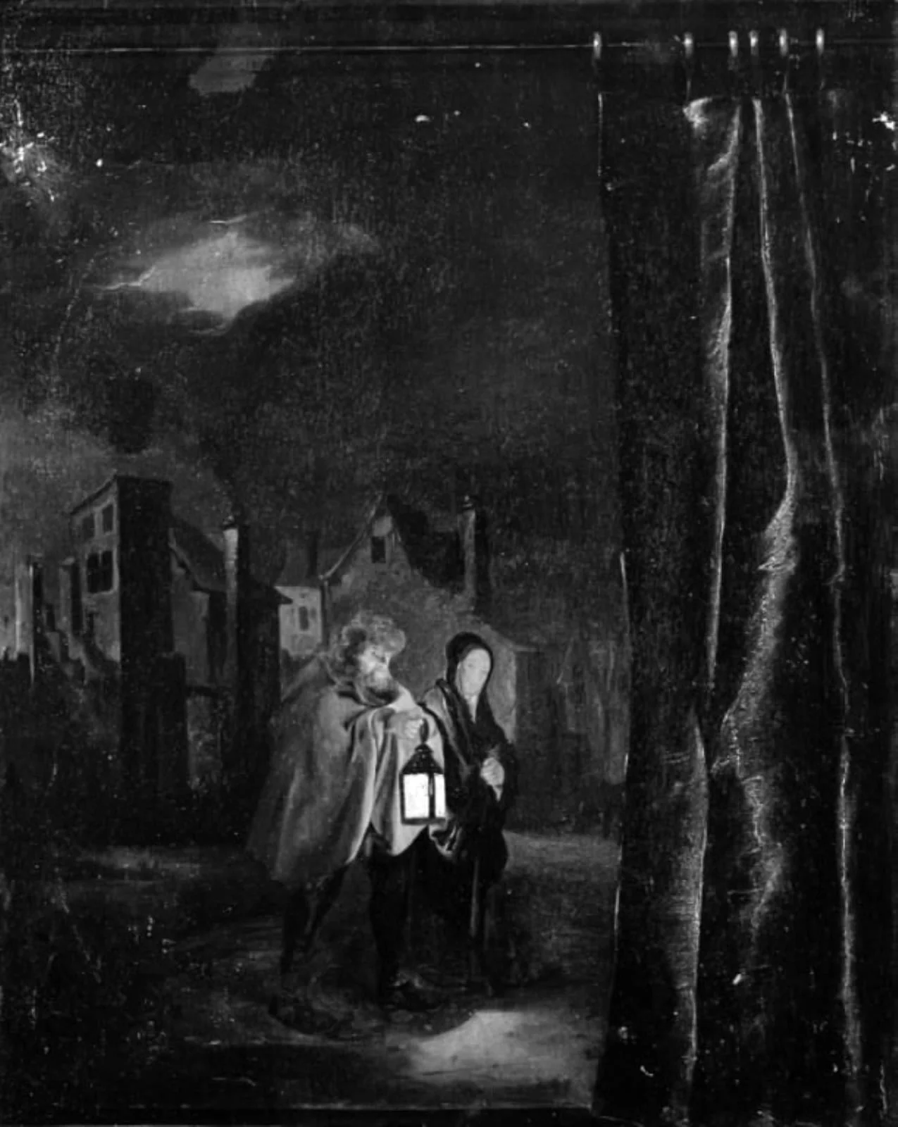 Returned Family in a Moonlit Square