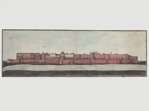 Panoramic view of the Fort at Agra.