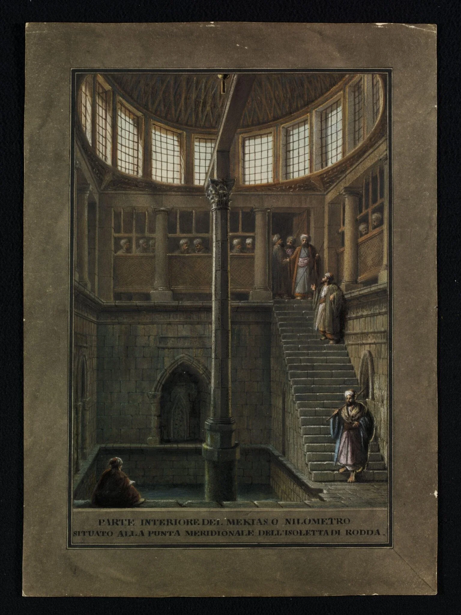 Interior of the Nilometer, Island of Roda, Cairo