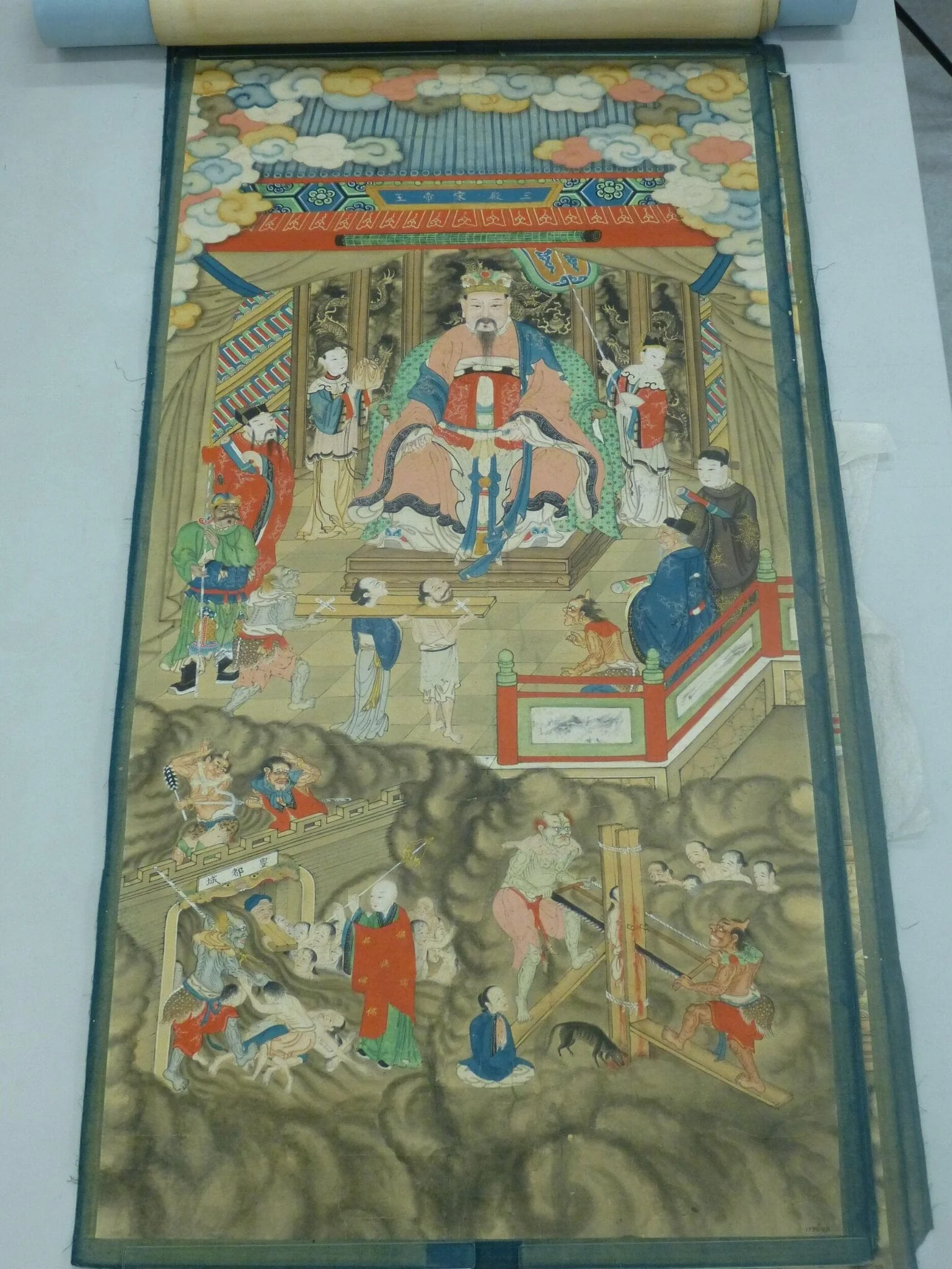 The Ten Kings of Purgatory: King Songdi of the Third Court, by Unknown, paint, 1800