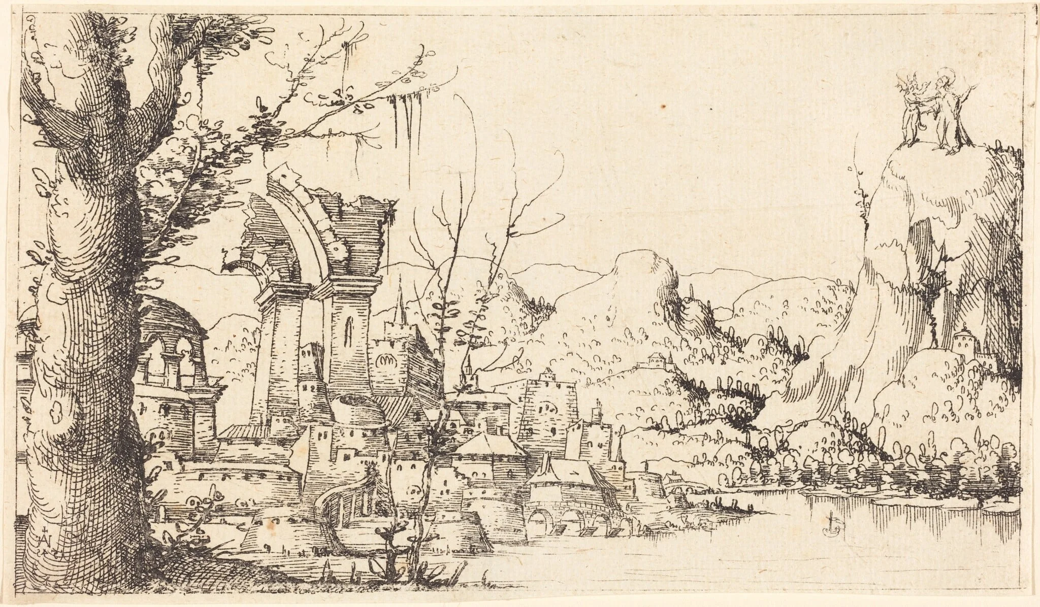 River Landscape with the Temptation of Christ